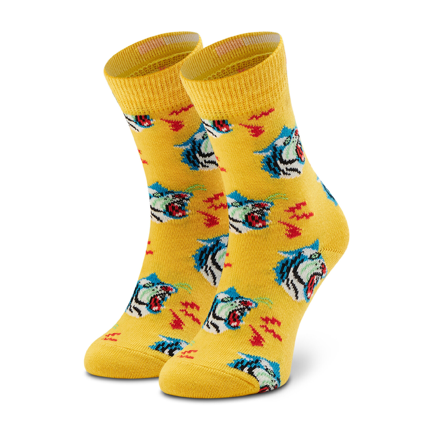 Happy Socks Чорапи дълги детски KTIG01-2200 Жълт - Pepit.bg