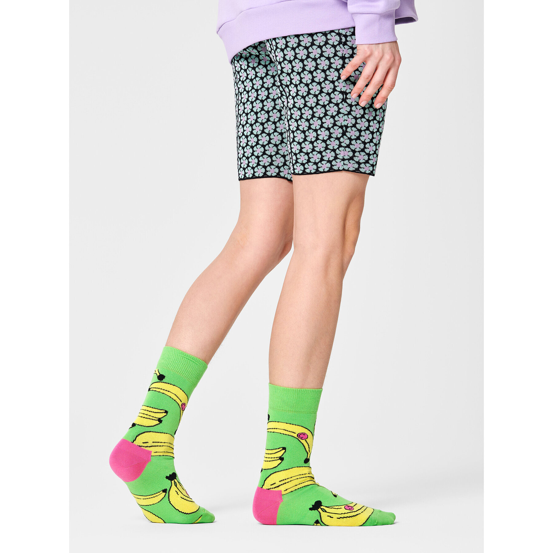 Happy Socks Дълги чорапи unisex BAN01-7000 Зелен - Pepit.bg