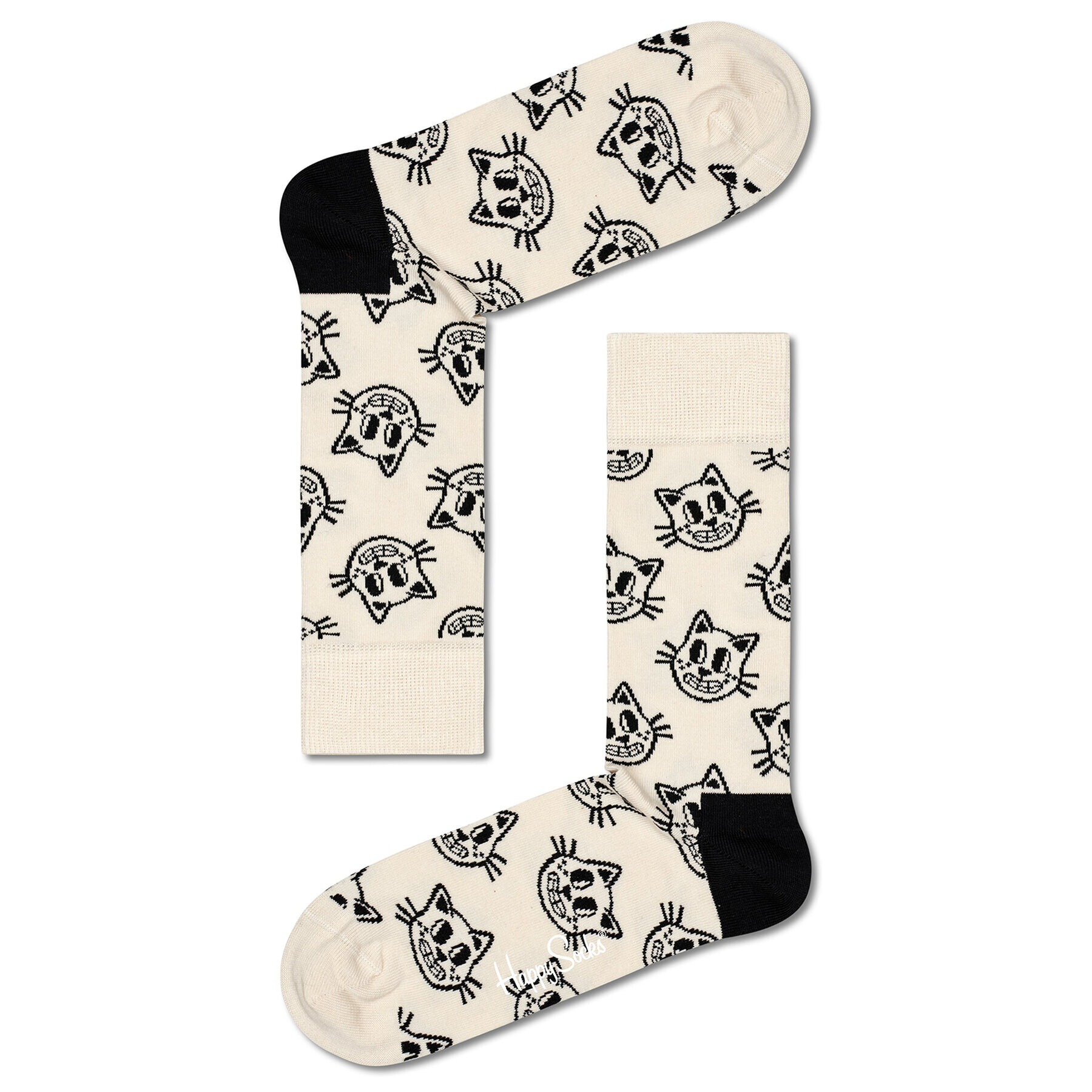 Happy Socks Дълги чорапи unisex CAT01-9100 Бежов - Pepit.bg