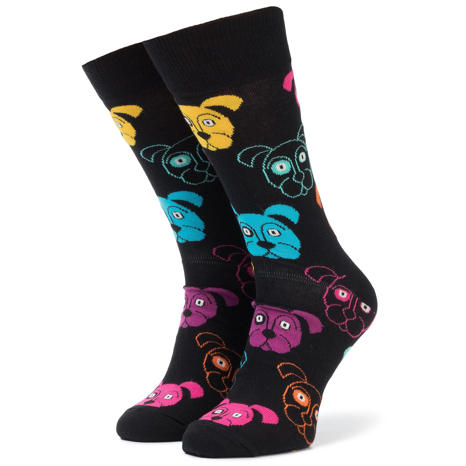 Happy Socks Дълги чорапи unisex DOG01-9001 Черен - Pepit.bg