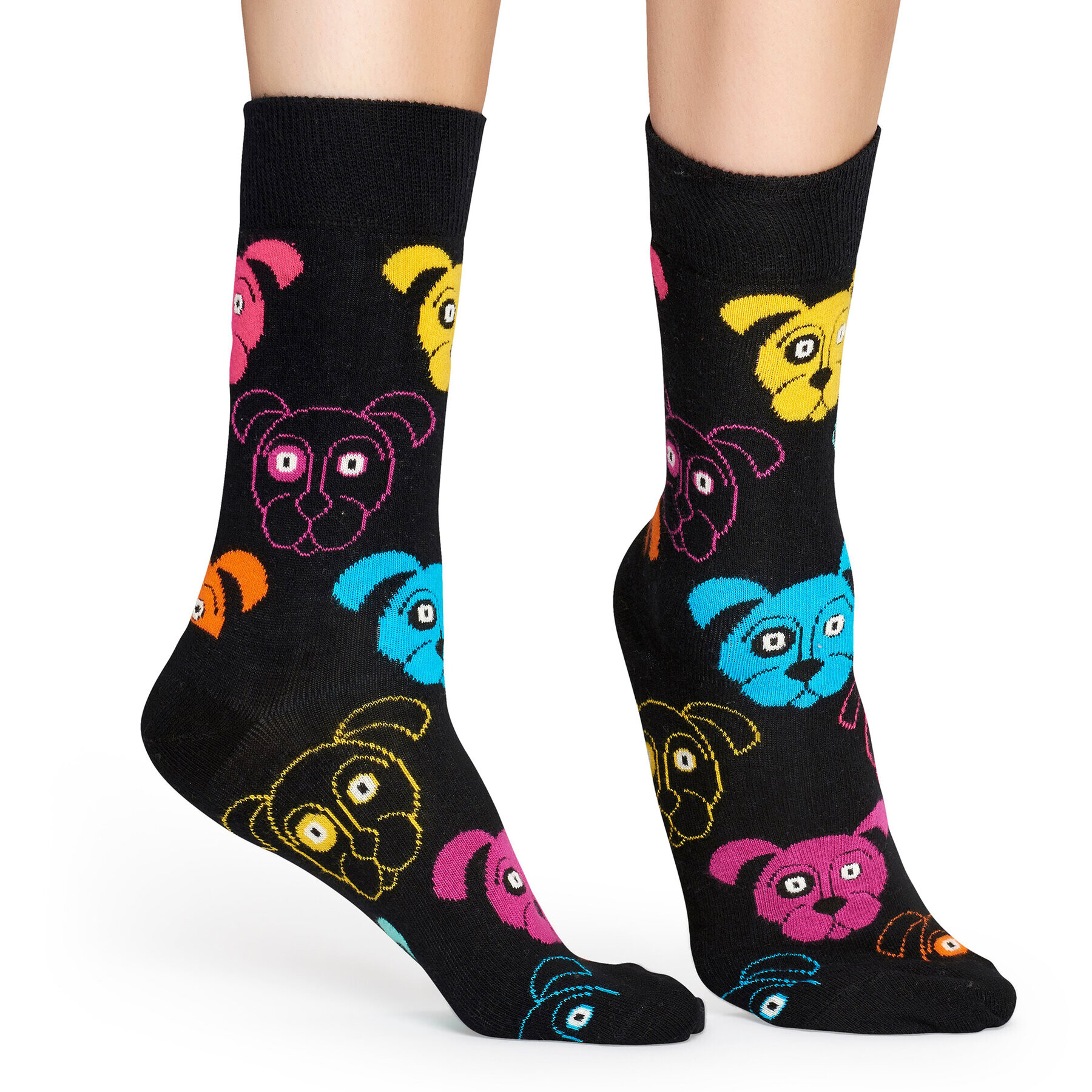 Happy Socks Дълги чорапи unisex DOG01-9001 Черен - Pepit.bg