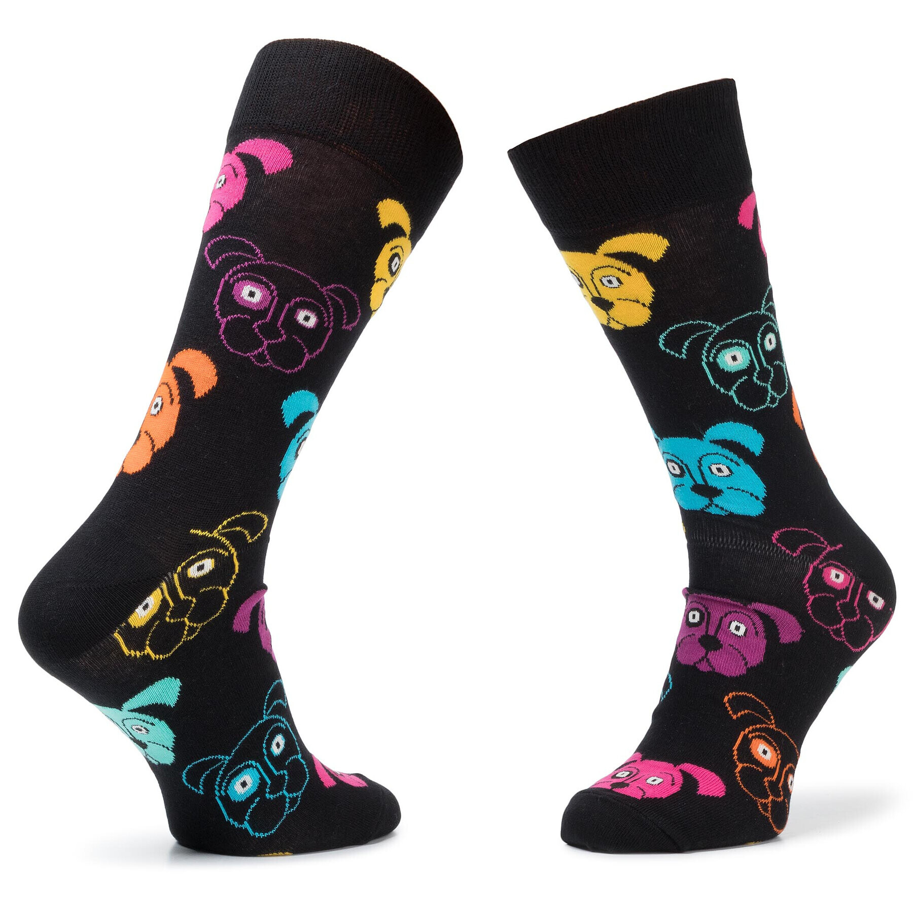 Happy Socks Дълги чорапи unisex DOG01-9001 Черен - Pepit.bg