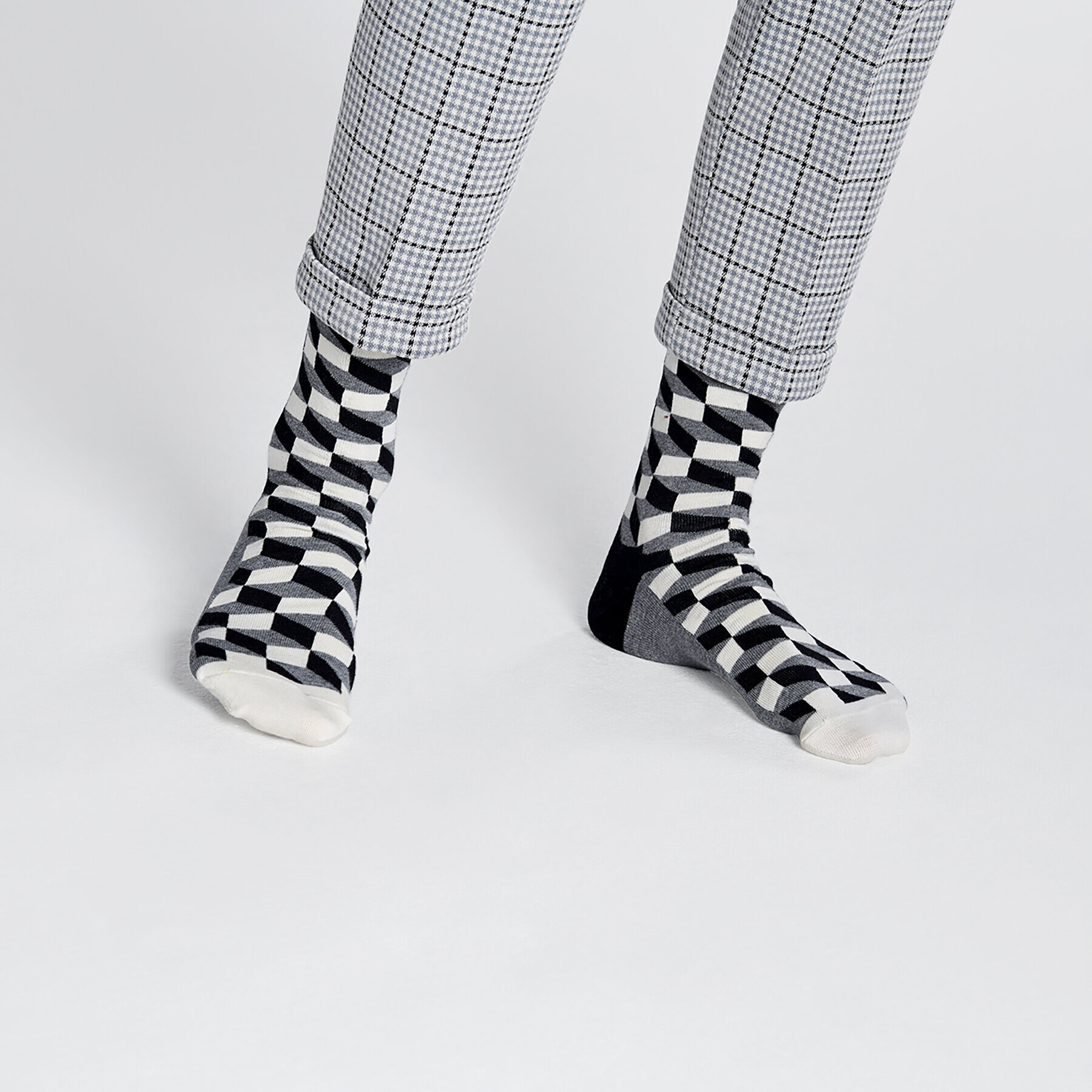 Happy Socks Дълги чорапи unisex FO01-901 Сив - Pepit.bg