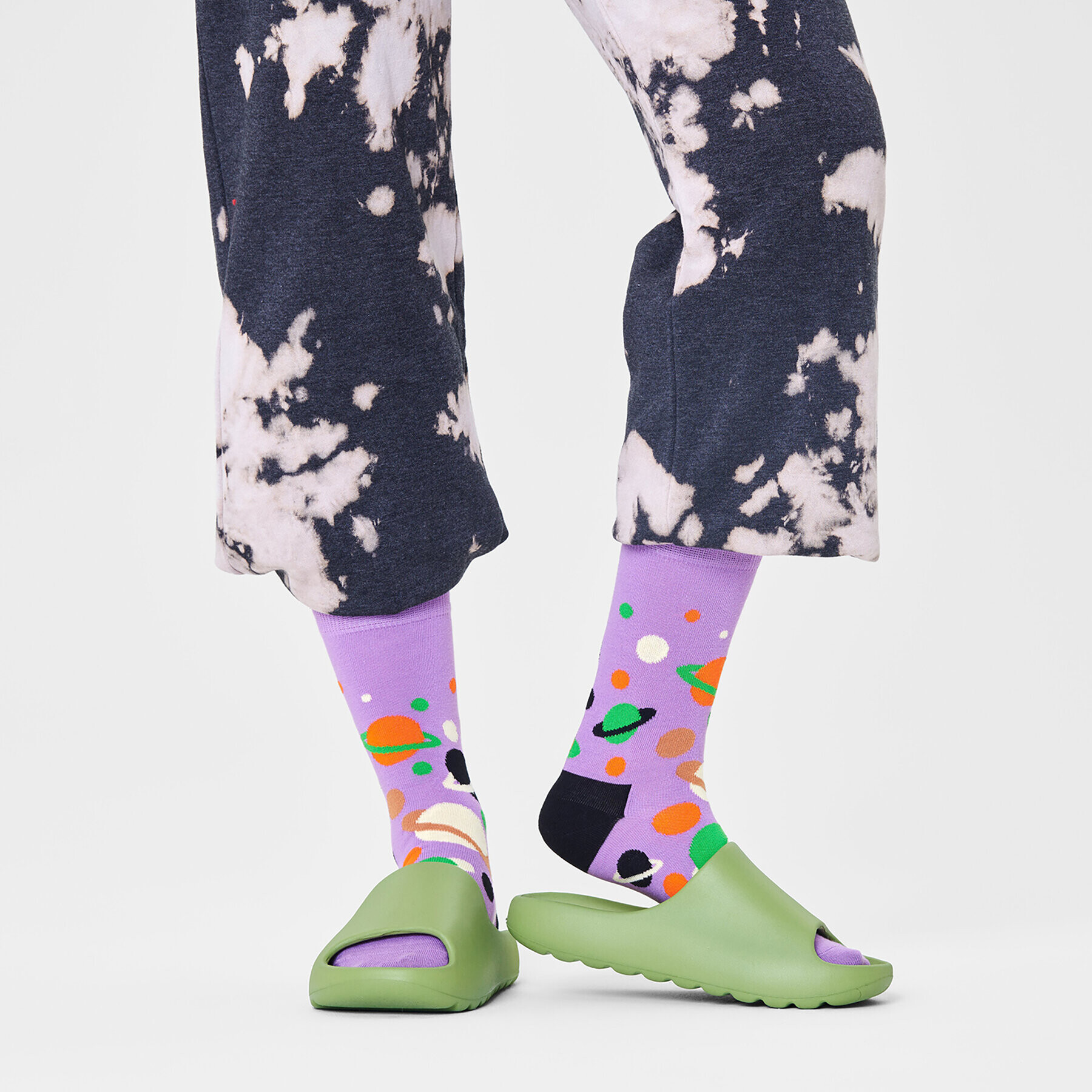 Happy Socks Дълги чорапи unisex MIL01-5000 Виолетов - Pepit.bg