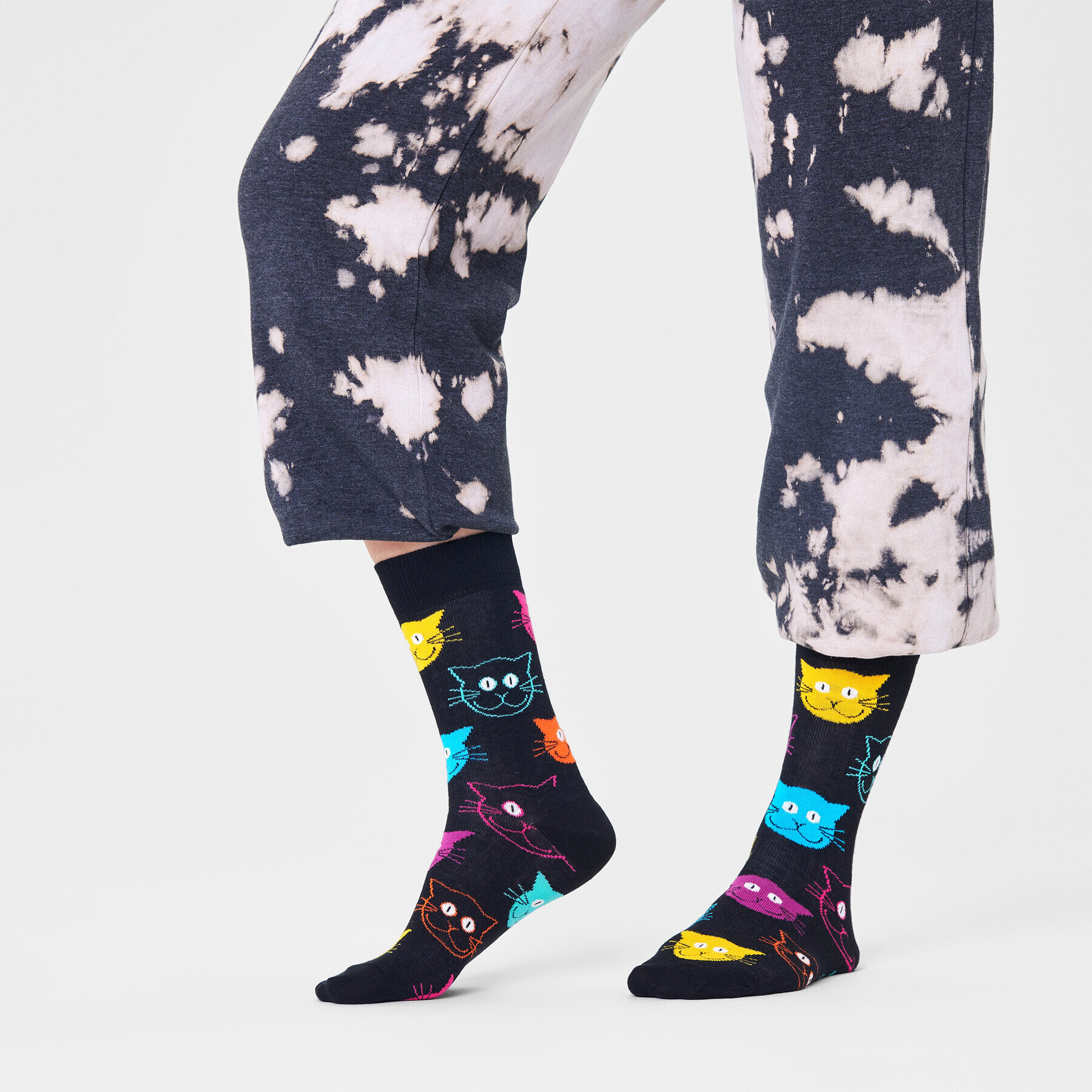 Happy Socks Дълги чорапи unisex MJA01-9050 Черен - Pepit.bg