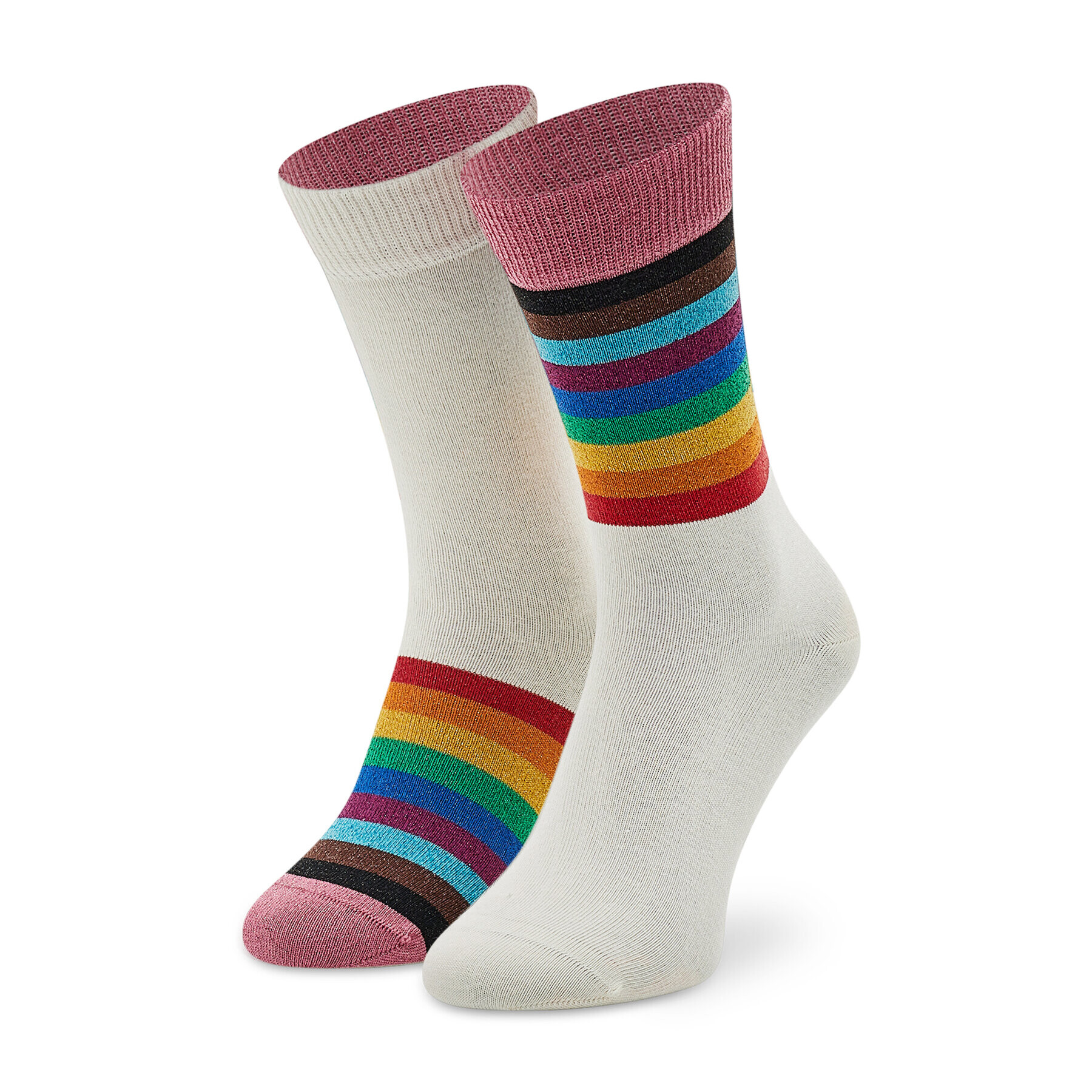 Happy Socks Дълги чорапи unisex PRR01-1300 Бял - Pepit.bg