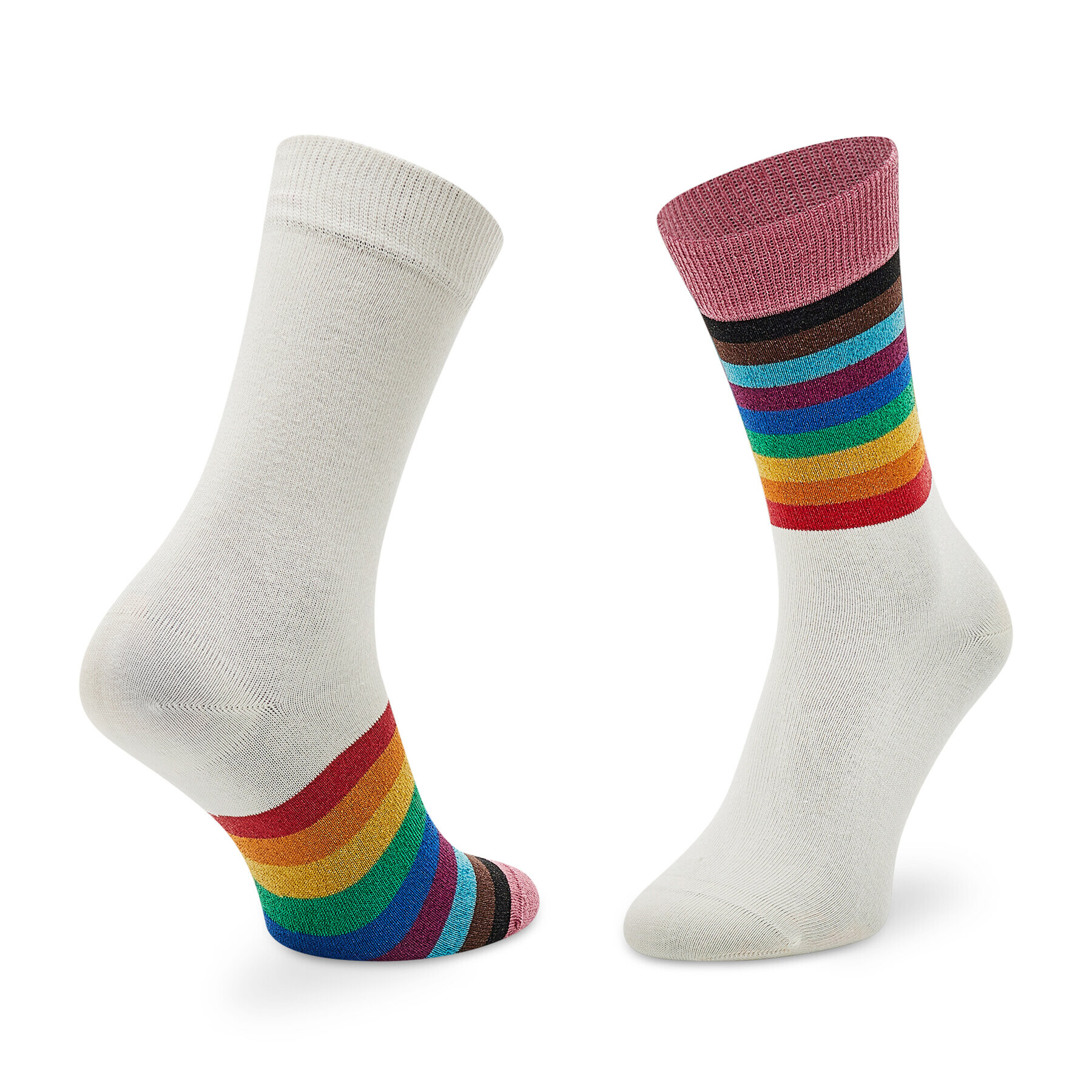 Happy Socks Дълги чорапи unisex PRR01-1300 Бял - Pepit.bg