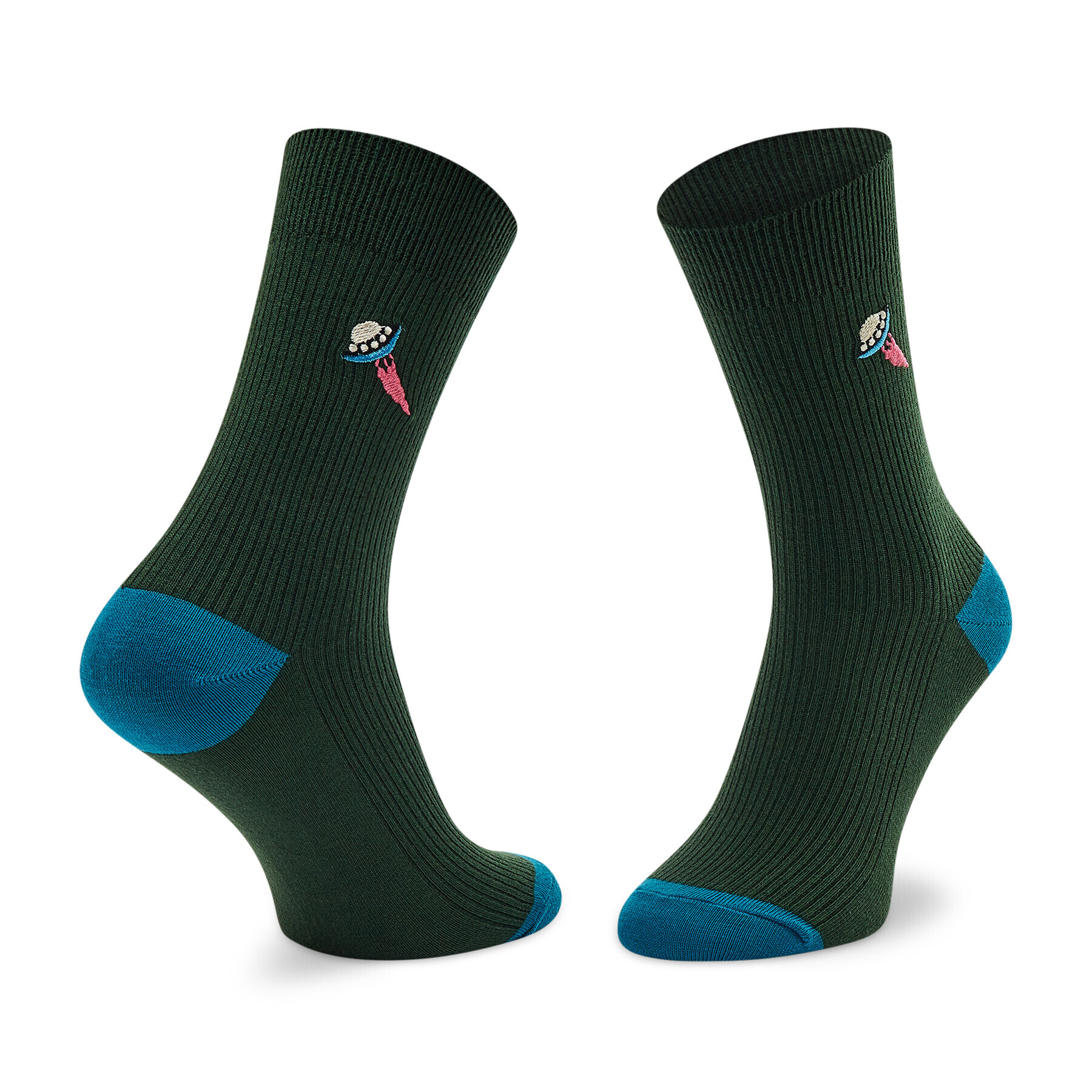 Happy Socks Дълги чорапи unisex REUFO01-7500 Зелен - Pepit.bg