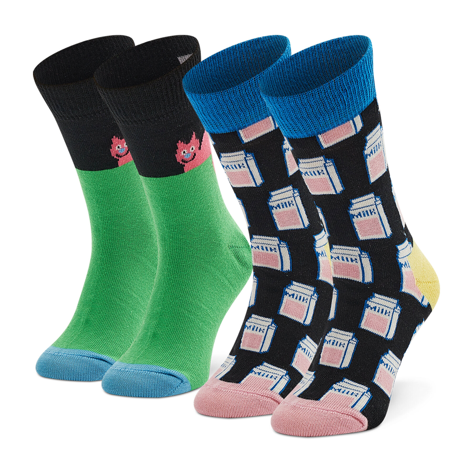 Happy Socks Комплект 2 чифта дълги чорапи детски KCAT02-9300 Цветен - Pepit.bg