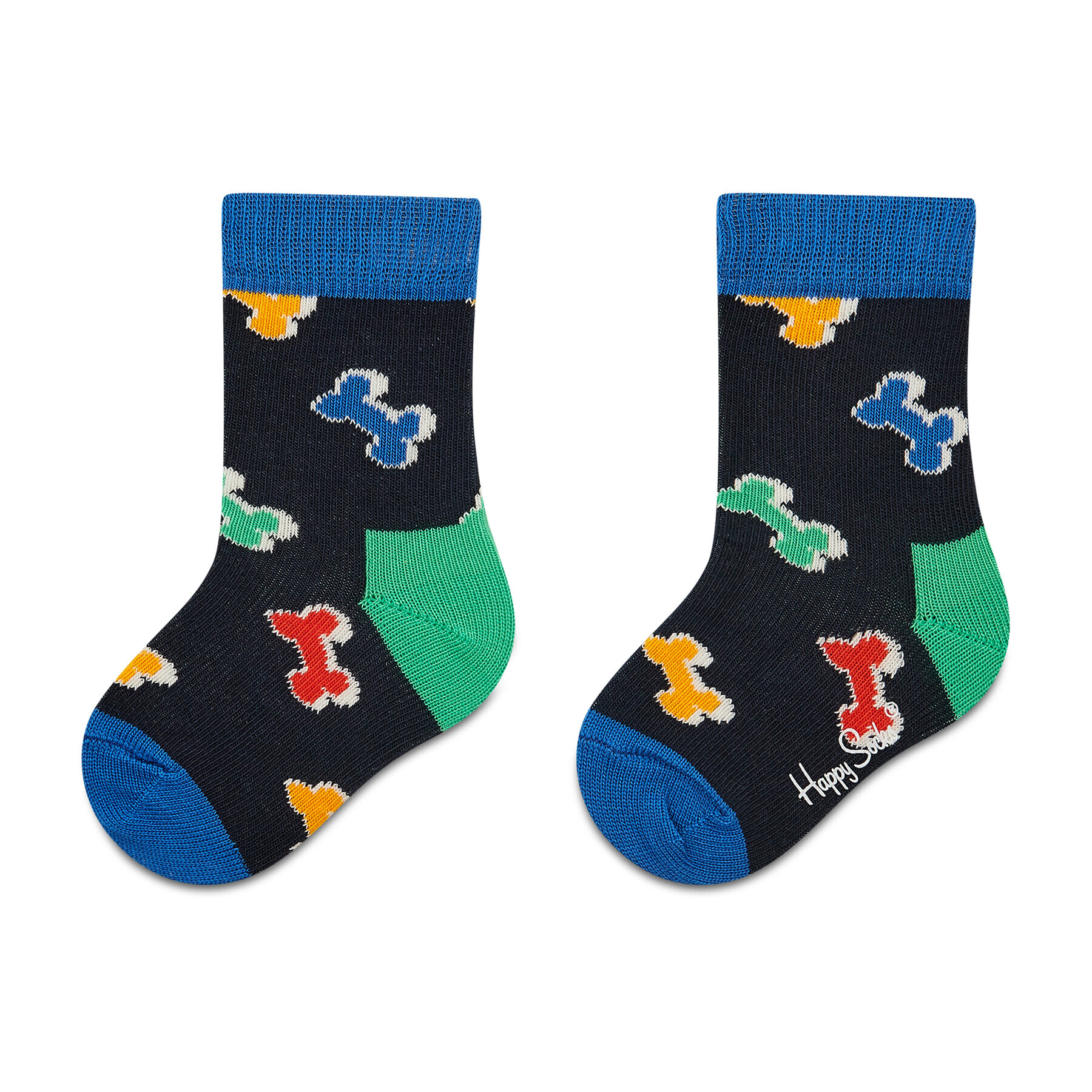 Happy Socks Комплект 2 чифта дълги чорапи детски KDDB02-7300 Зелен - Pepit.bg