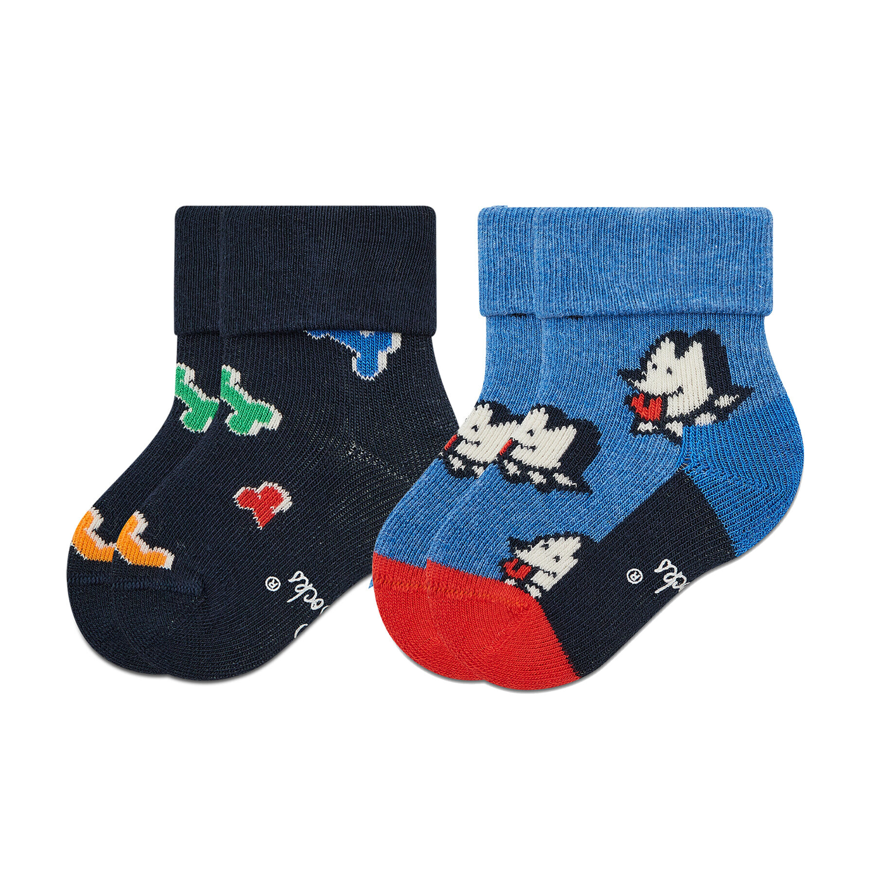 Happy Socks Комплект 2 чифта дълги чорапи детски KDDB45-6500 Тъмносин - Pepit.bg