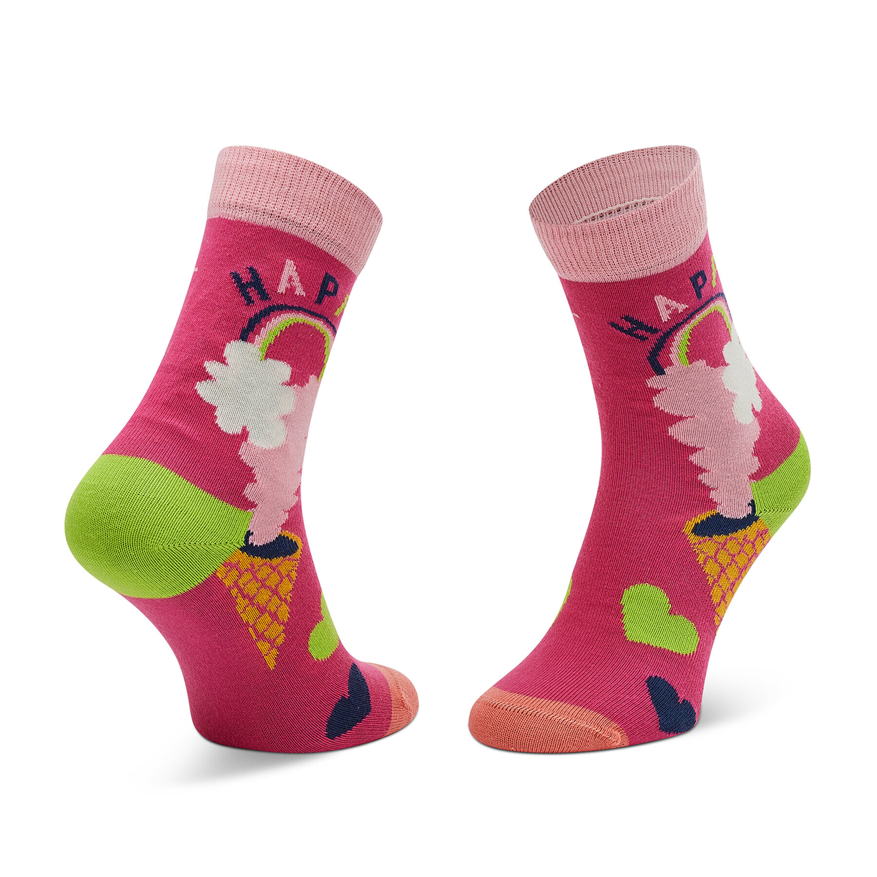 Happy Socks Комплект 2 чифта дълги чорапи детски KHAL02-3500 Розов - Pepit.bg