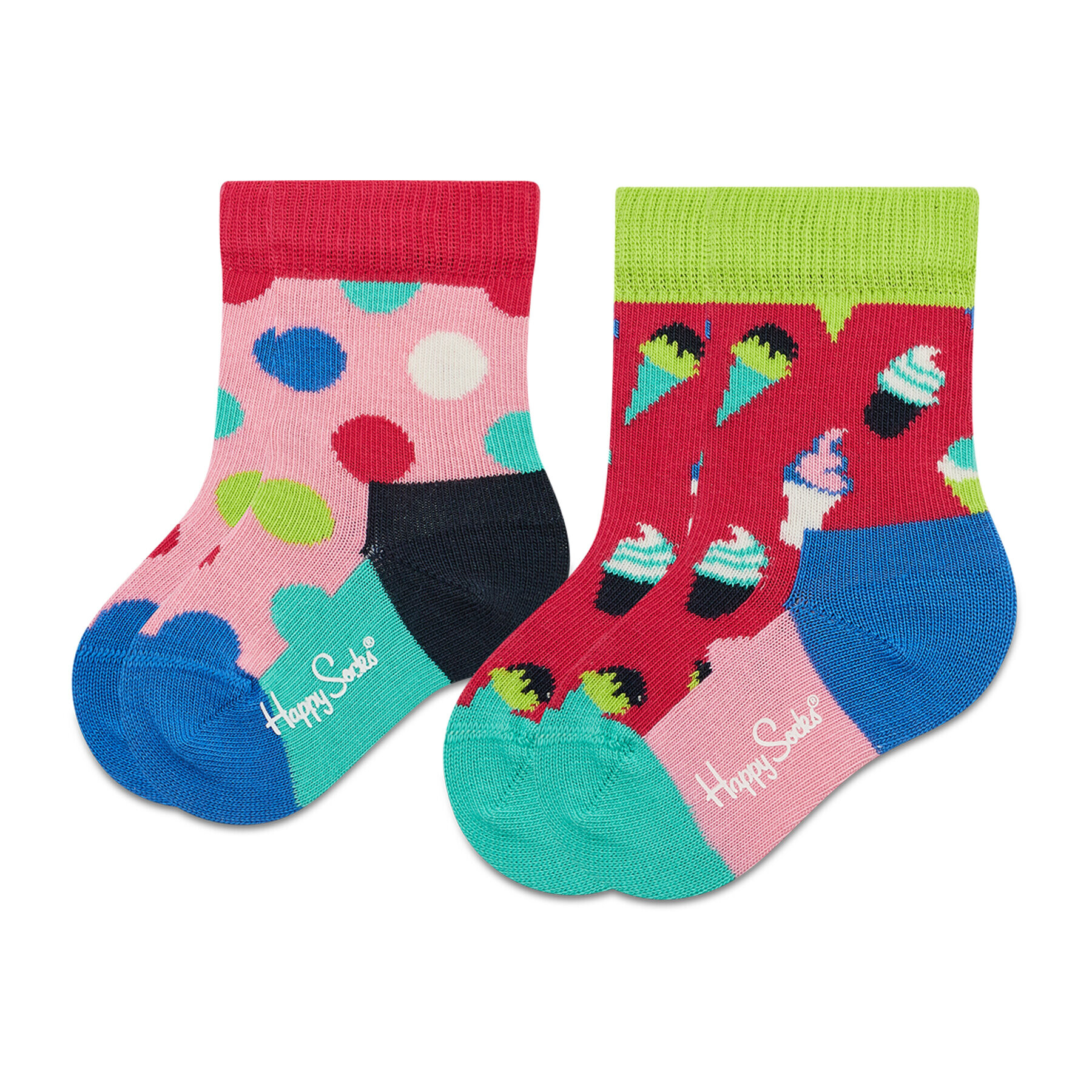 Happy Socks Комплект 2 чифта дълги чорапи детски KICE02-3500 Цветен - Pepit.bg
