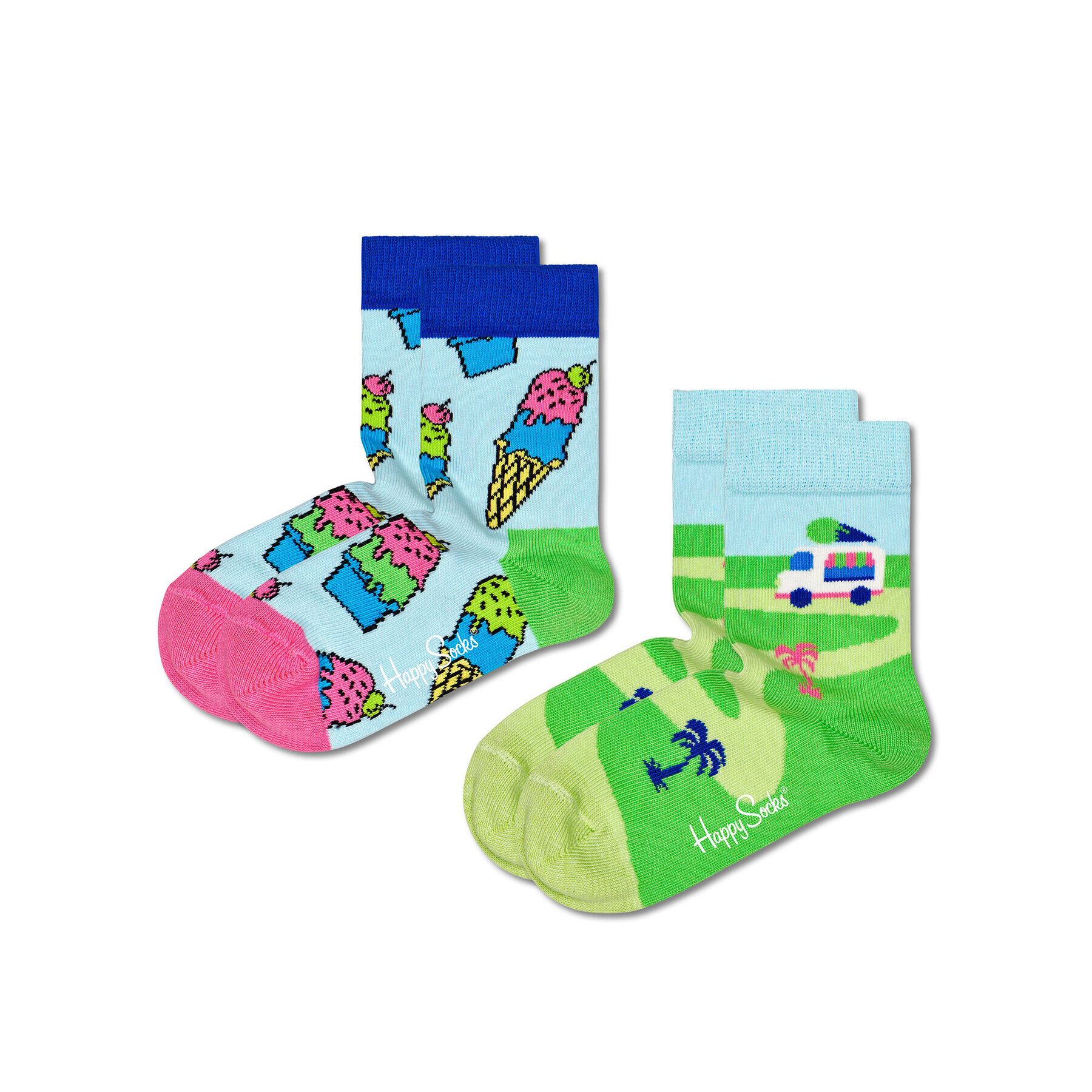 Happy Socks Комплект 2 чифта дълги чорапи детски KICE02-6000 Цветен - Pepit.bg