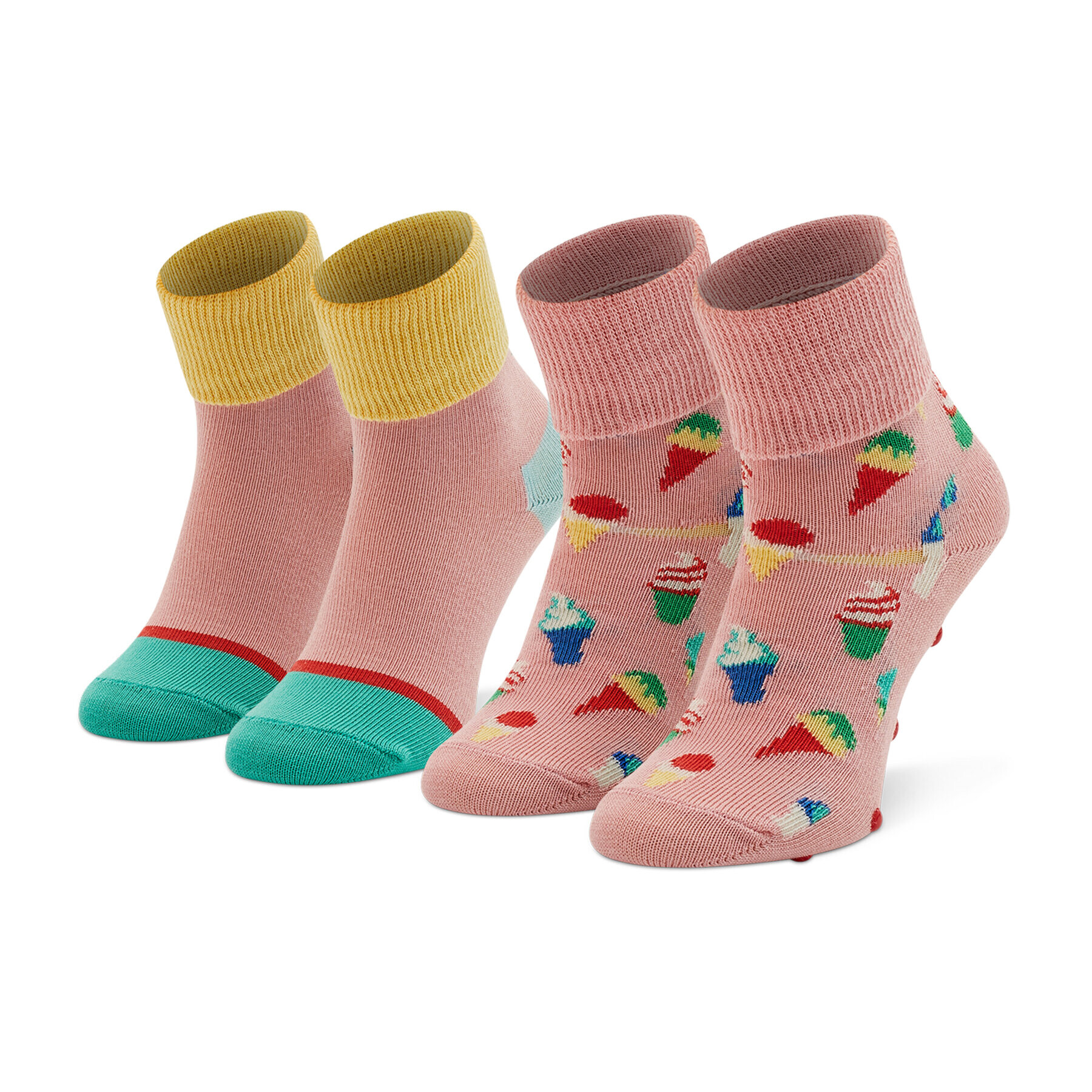 Happy Socks Комплект 2 чифта дълги чорапи детски KICE19-3000 Розов - Pepit.bg