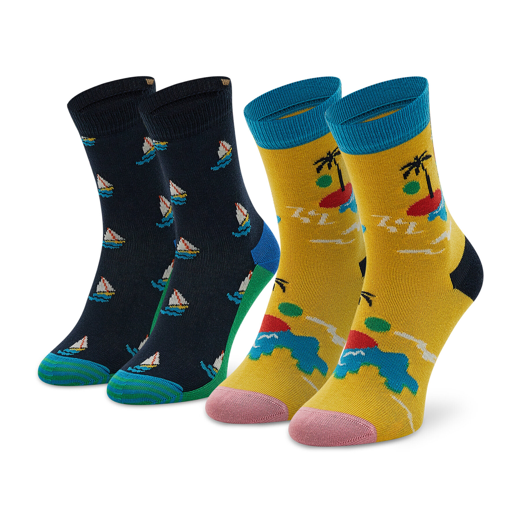 Happy Socks Комплект 2 чифта дълги чорапи детски KIIT02-6500 Цветен - Pepit.bg