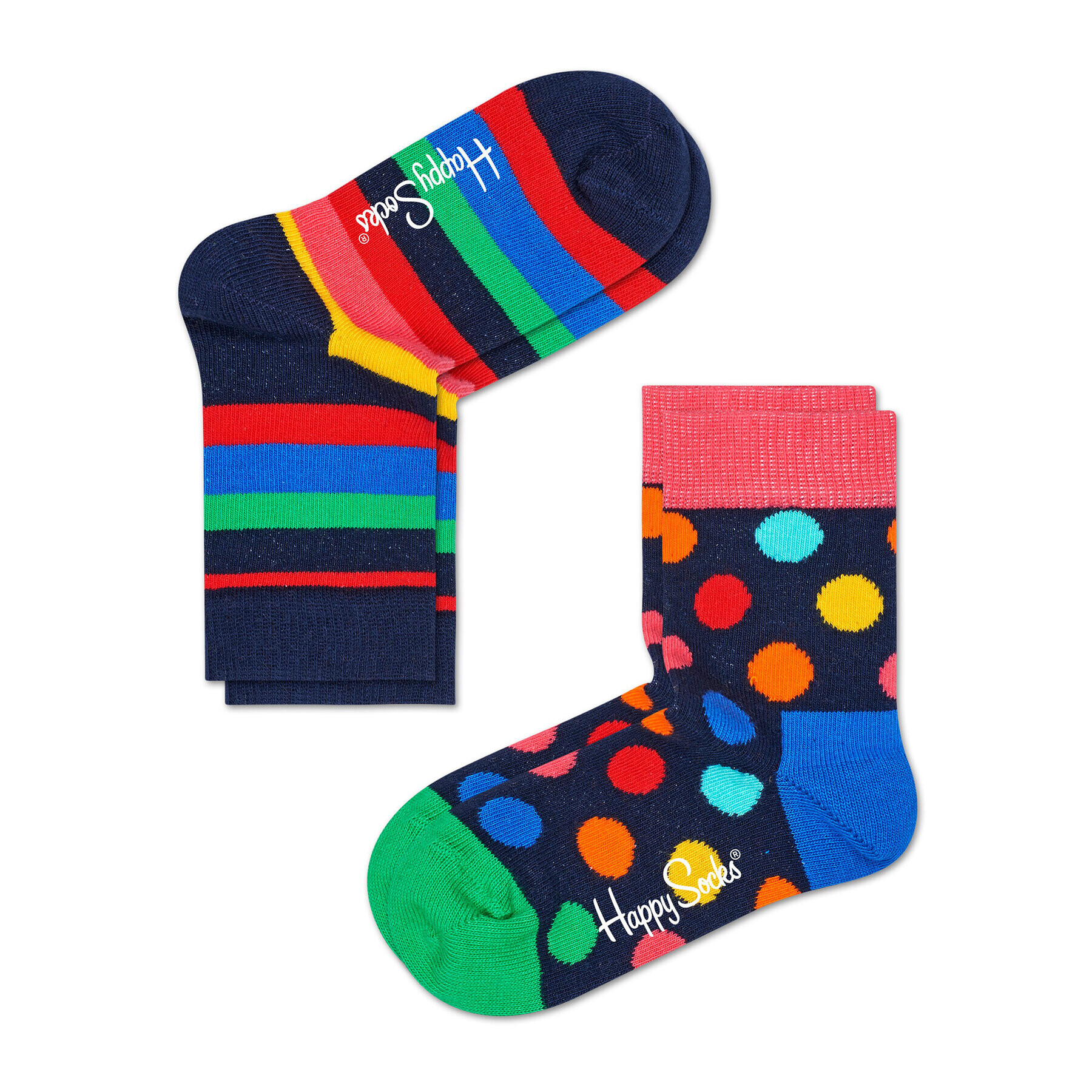 Happy Socks Комплект 2 чифта дълги чорапи детски KSTR02-6002 Цветен - Pepit.bg