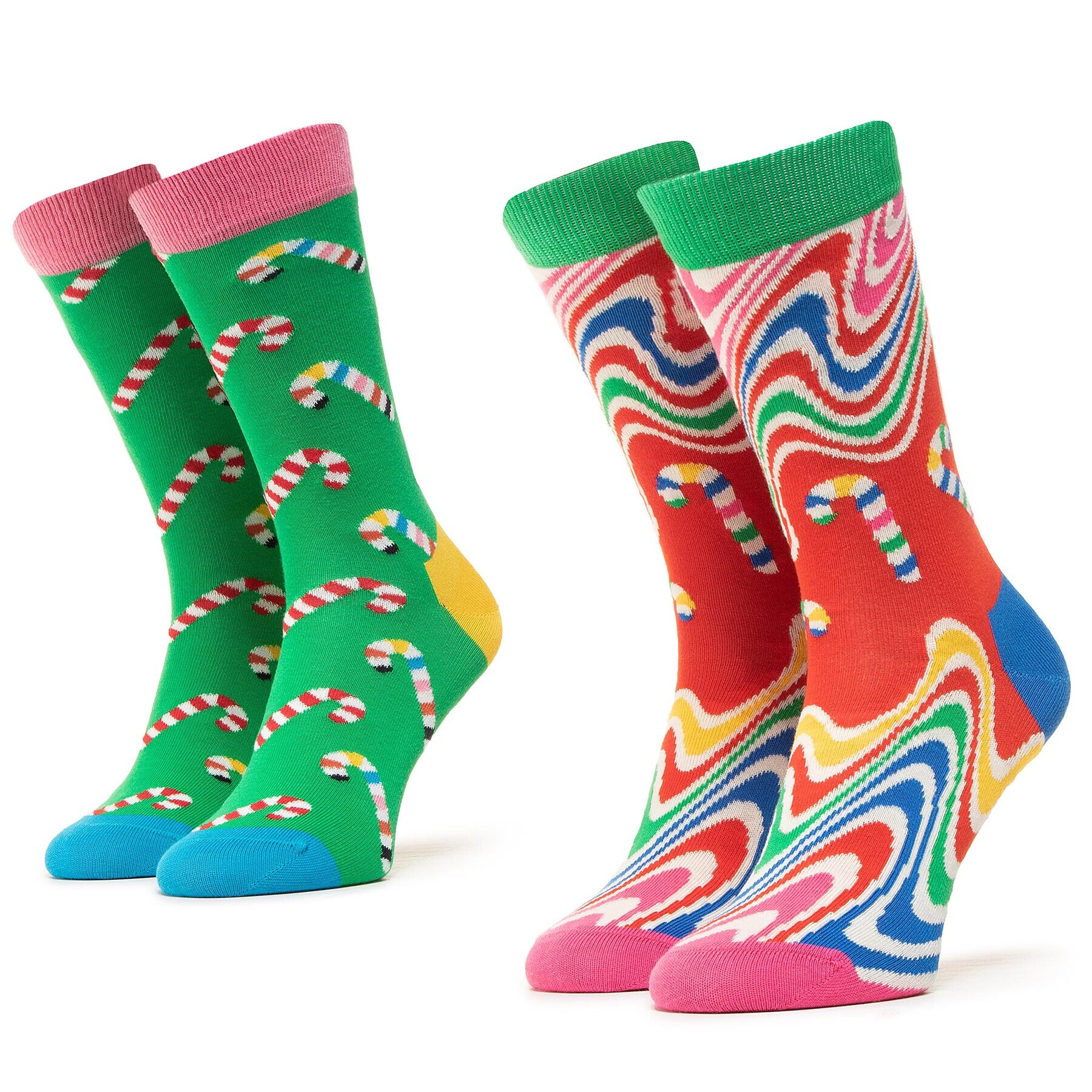 Happy Socks Комплект 2 чифта дълги чорапи мъжки XCCA02-0100 Цветен - Pepit.bg