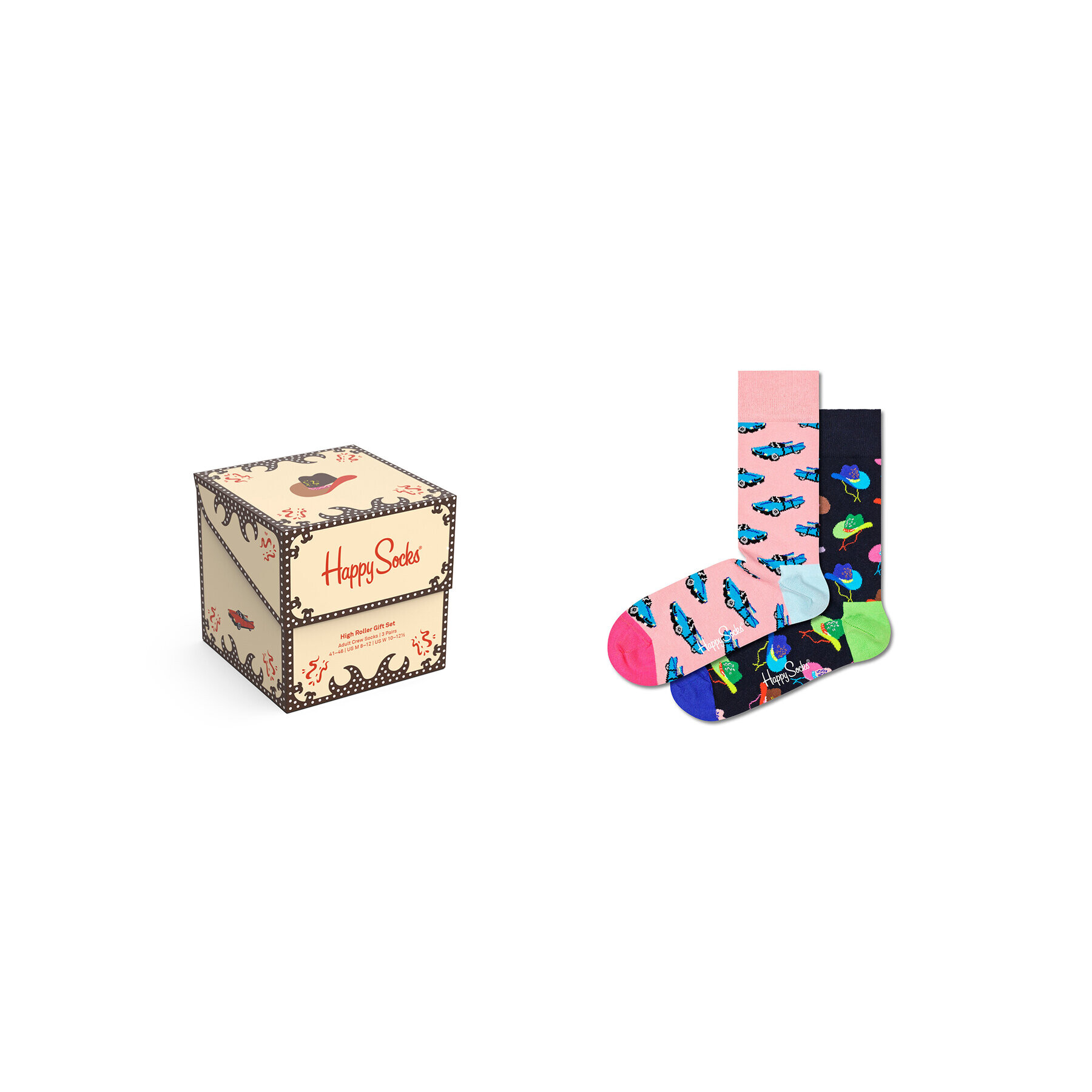 Happy Socks Комплект 2 чифта дълги чорапи мъжки XJMR02-1300 Цветен - Pepit.bg