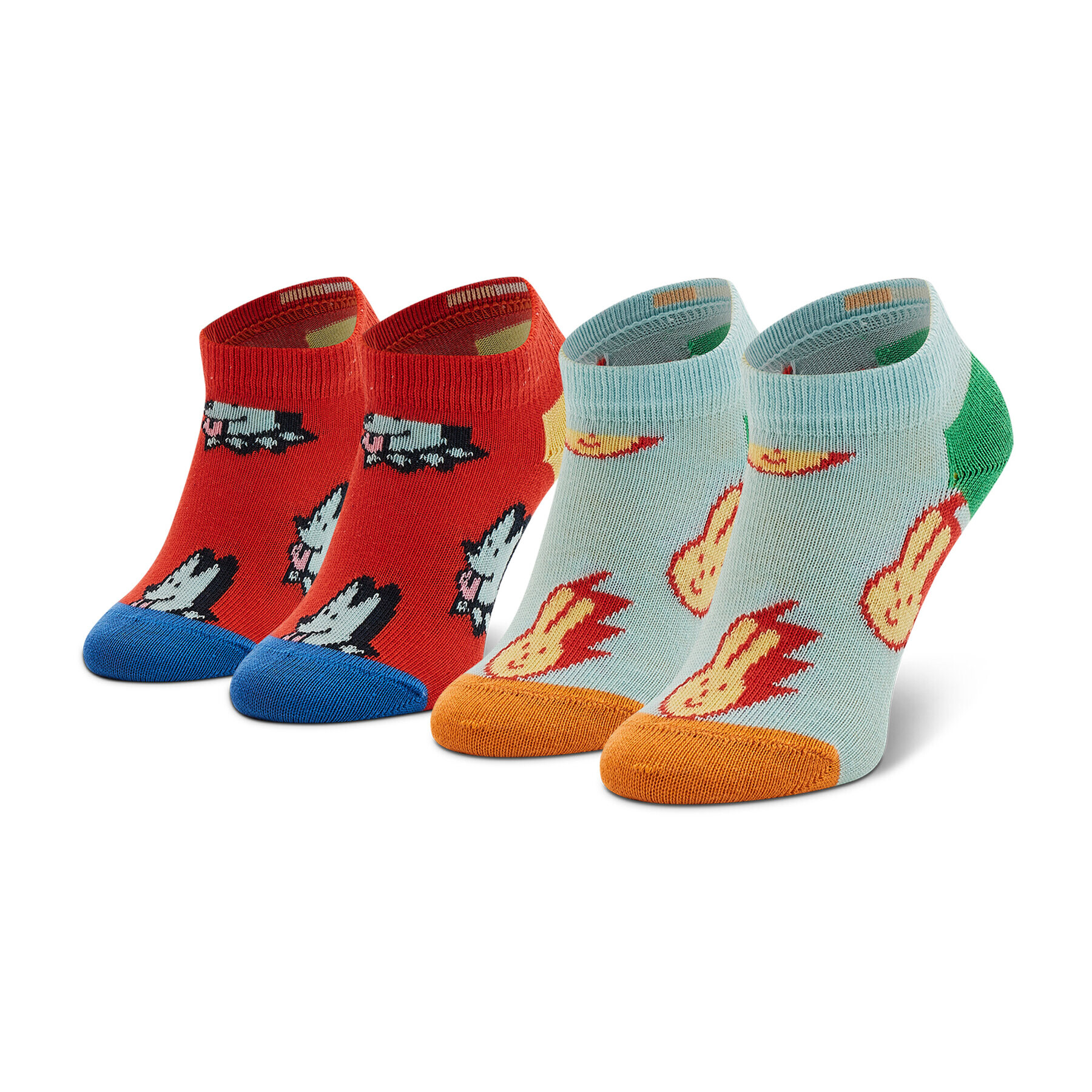 Happy Socks Комплект 2 чифта къси чорапи детски KDOB02-4300 Цветен - Pepit.bg