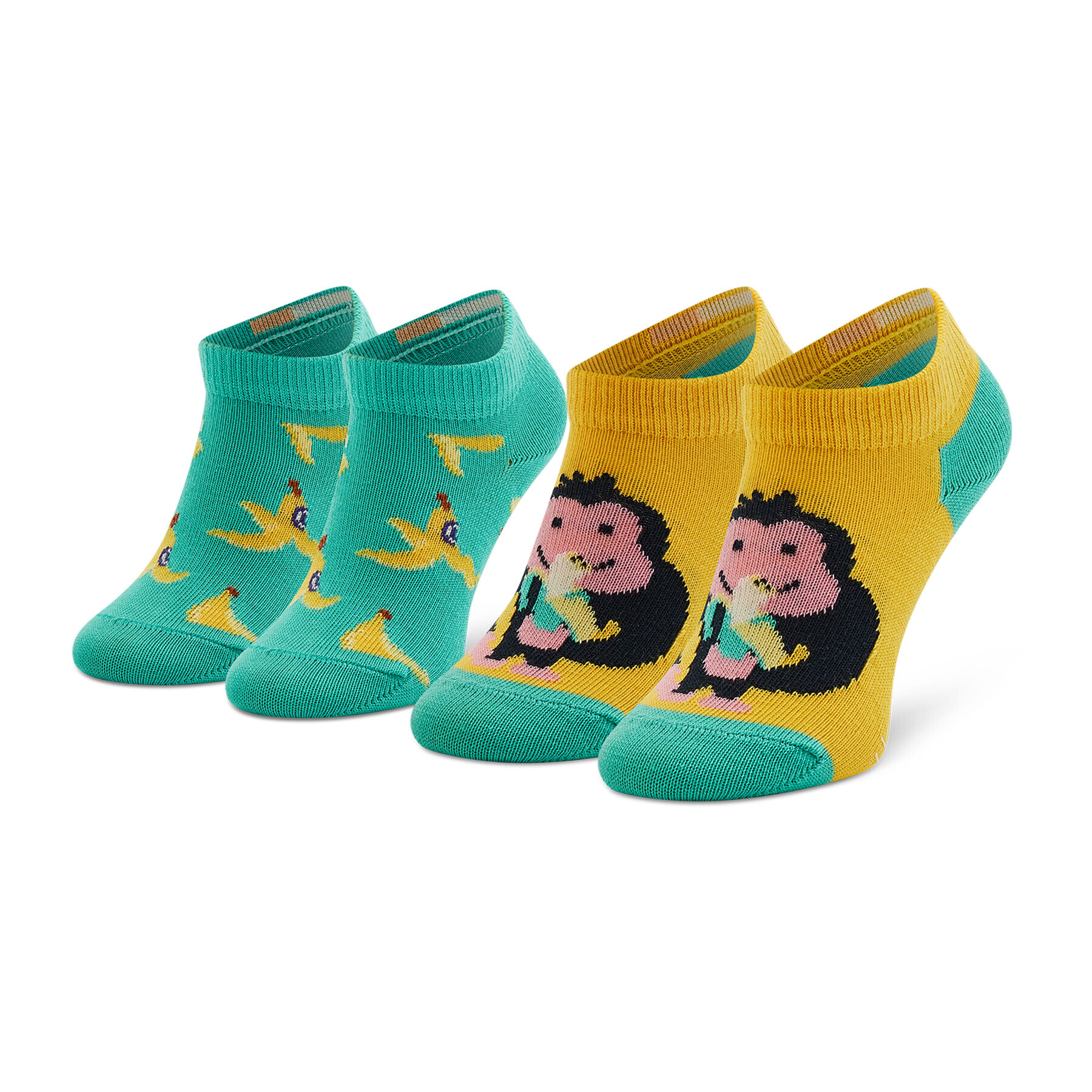 Happy Socks Комплект 2 чифта къси чорапи детски KMNB02-7000 Зелен - Pepit.bg
