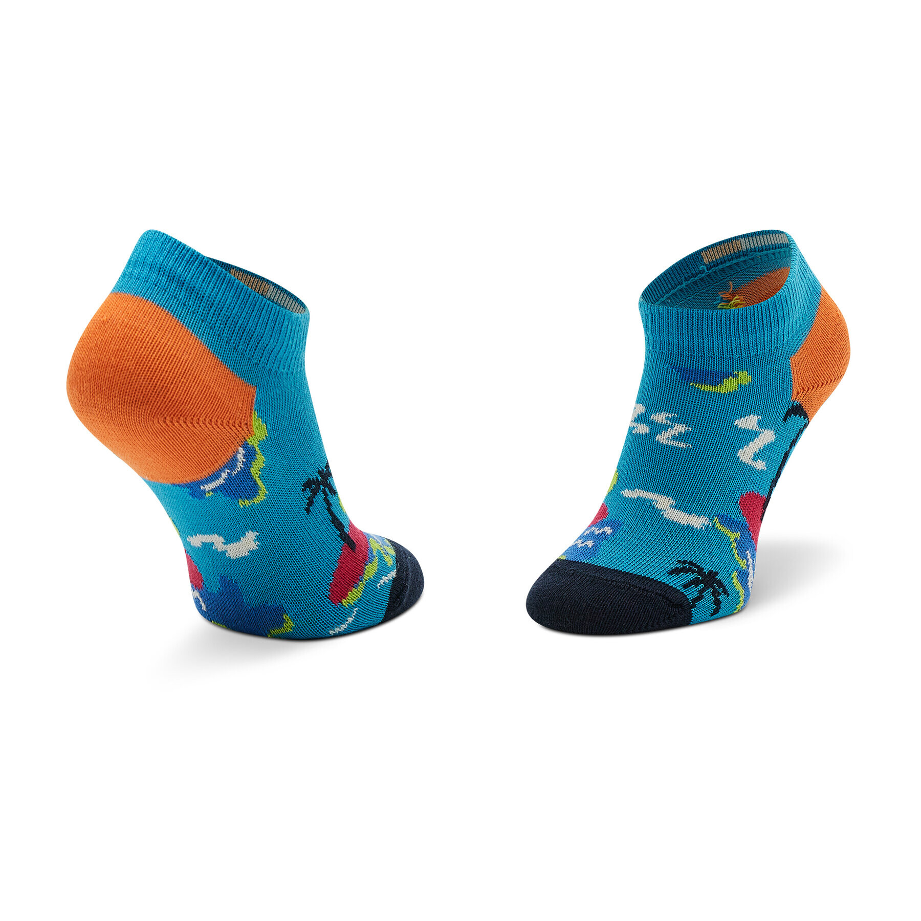 Happy Socks Комплект 2 чифта къси чорапи детски KSND02-6500 Син - Pepit.bg