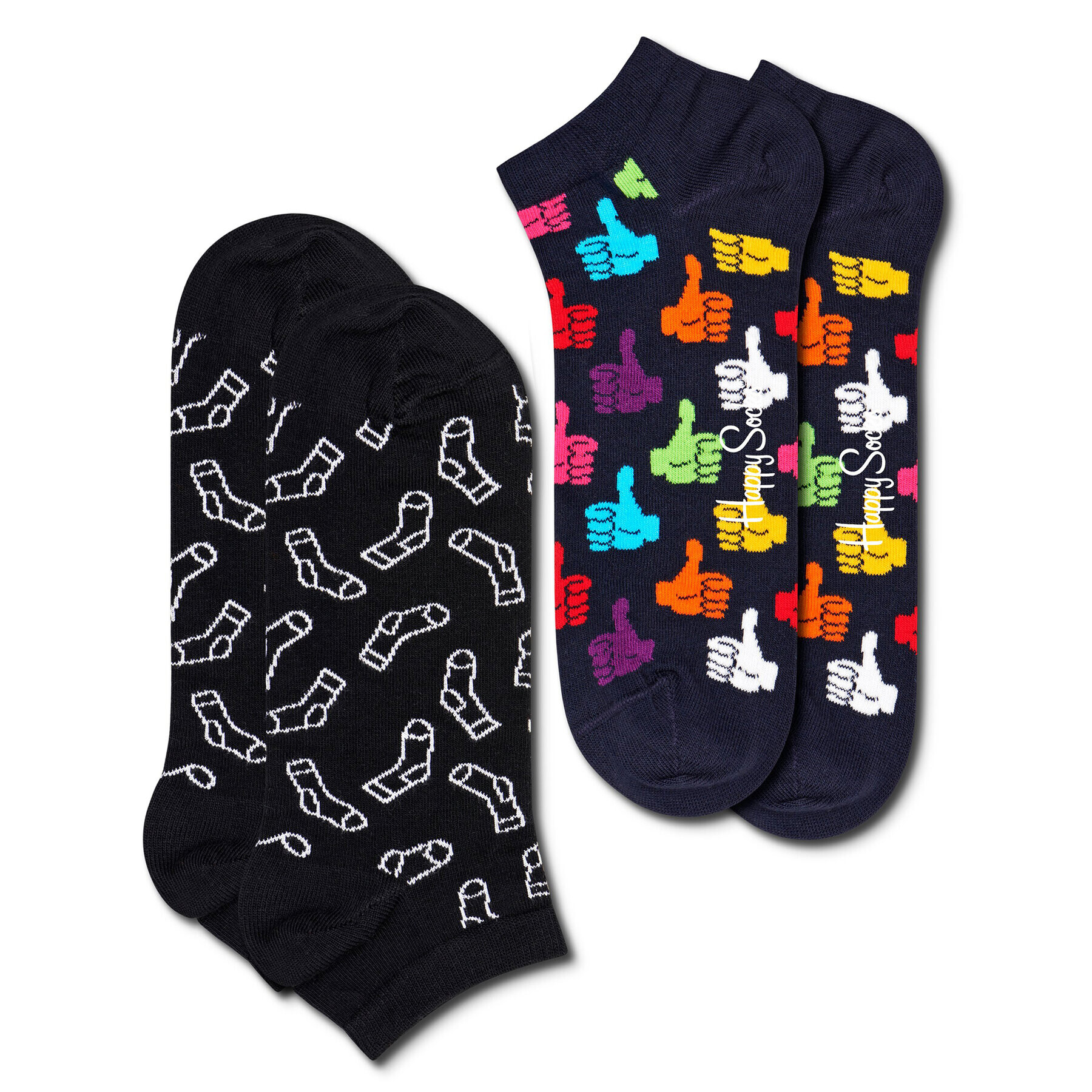 Happy Socks Комплект 2 чифта къси чорапи унисекс THU02-6500 Цветен - Pepit.bg