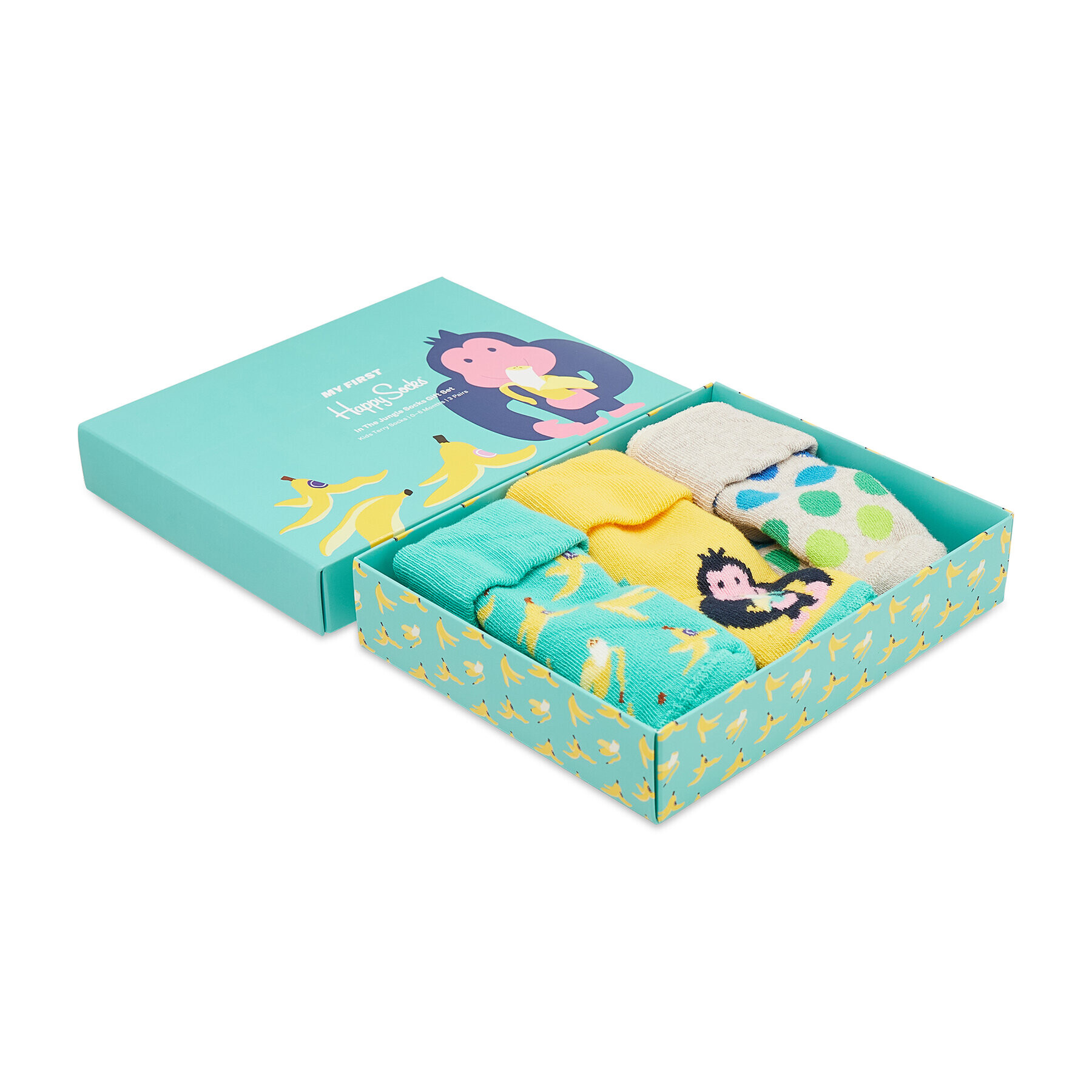 Happy Socks Комплект 3 чифта дълги чорапи детски XKJUN08-0200 Зелен - Pepit.bg