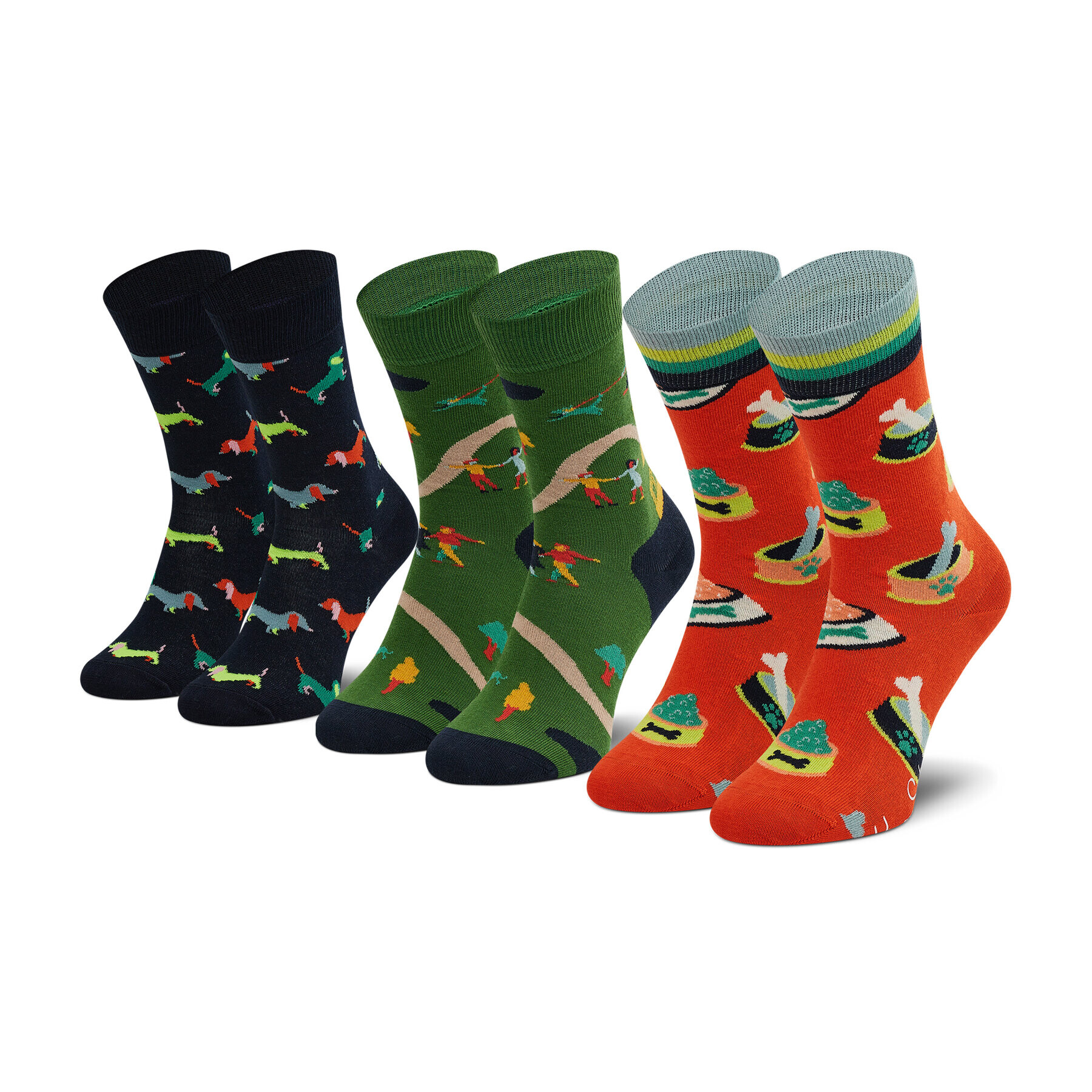 Happy Socks Комплект 3 чифта дълги чорапи мъжки SXDGW08-0200 Червен - Pepit.bg