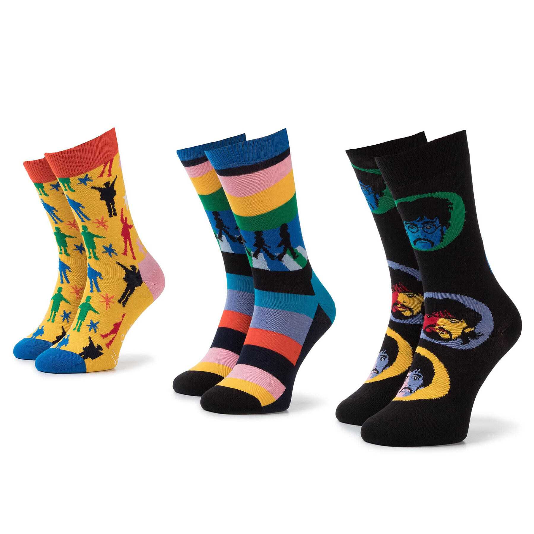 Happy Socks Комплект 3 чифта дълги чорапи мъжки XBEA08-0100 Цветен - Pepit.bg