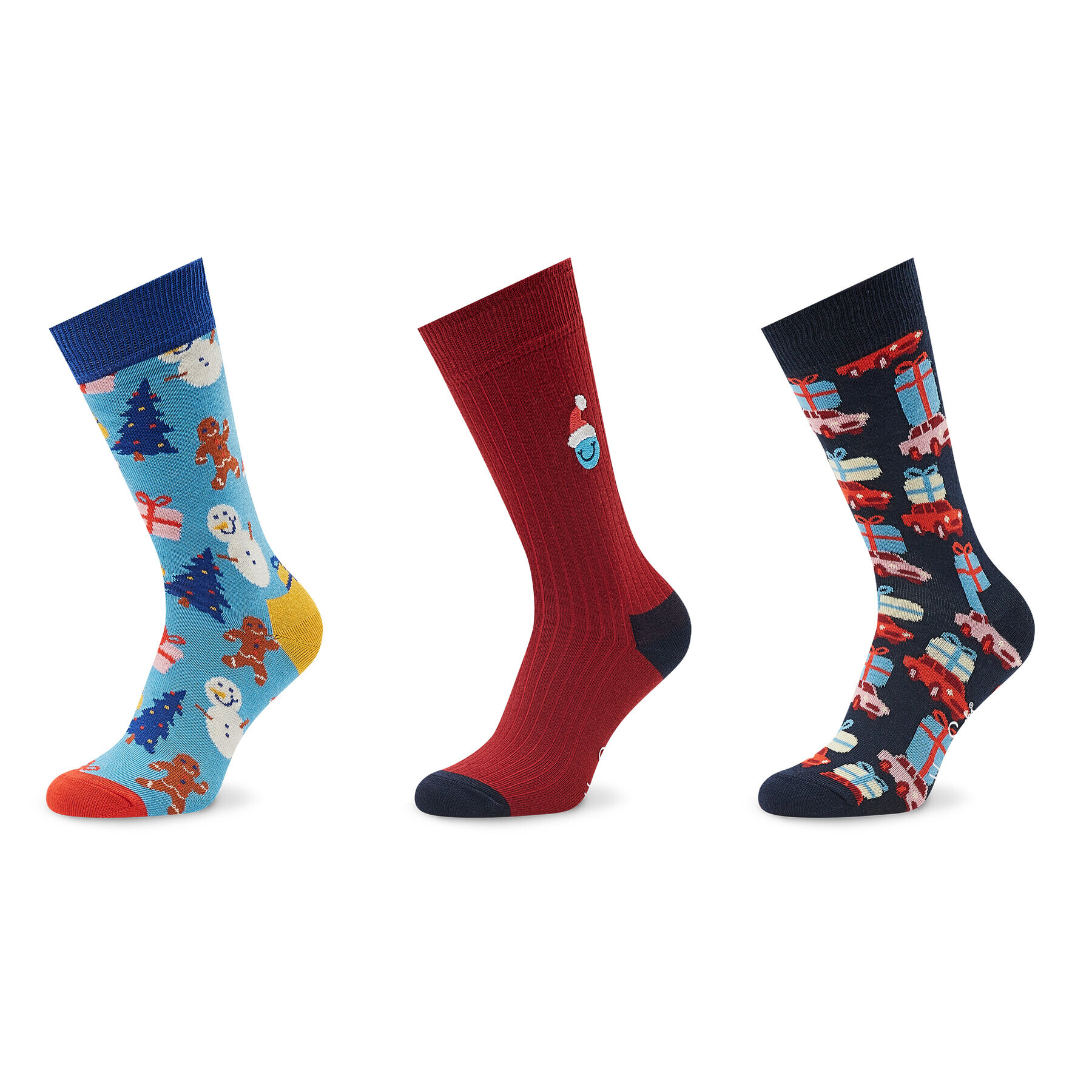 Happy Socks Комплект 3 чифта дълги чорапи мъжки XDTG08-0200 Цветен - Pepit.bg