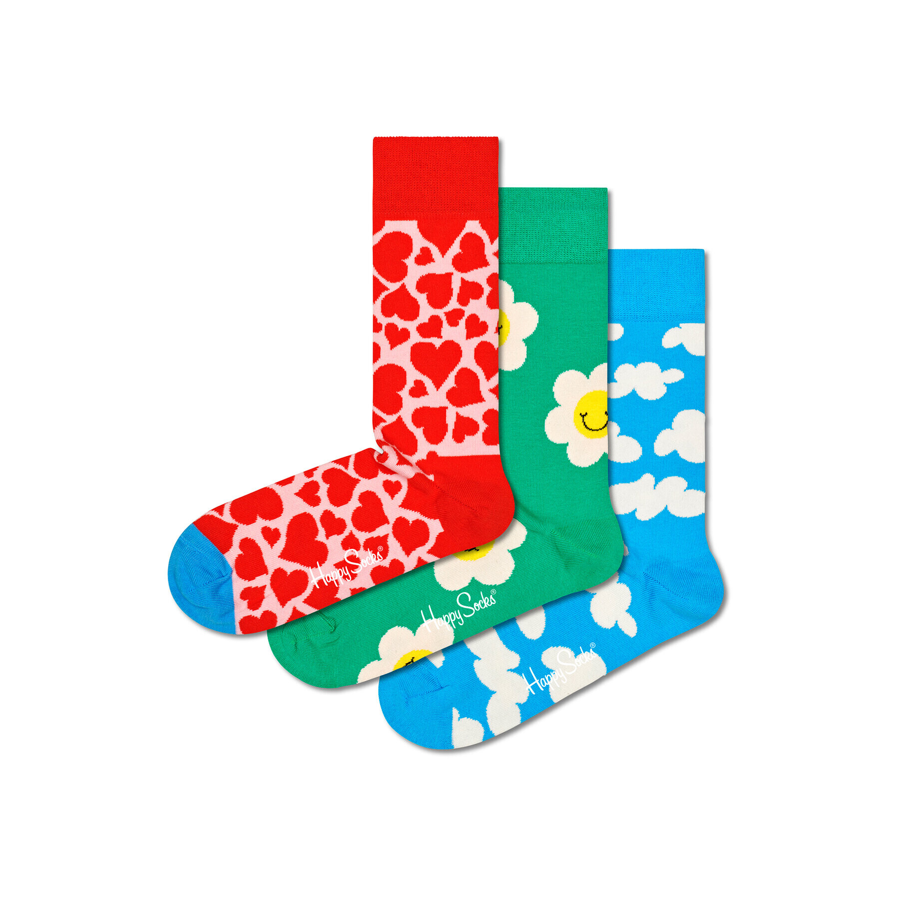 Happy Socks Комплект 3 чифта дълги чорапи мъжки XFLO08-0200 Цветен - Pepit.bg