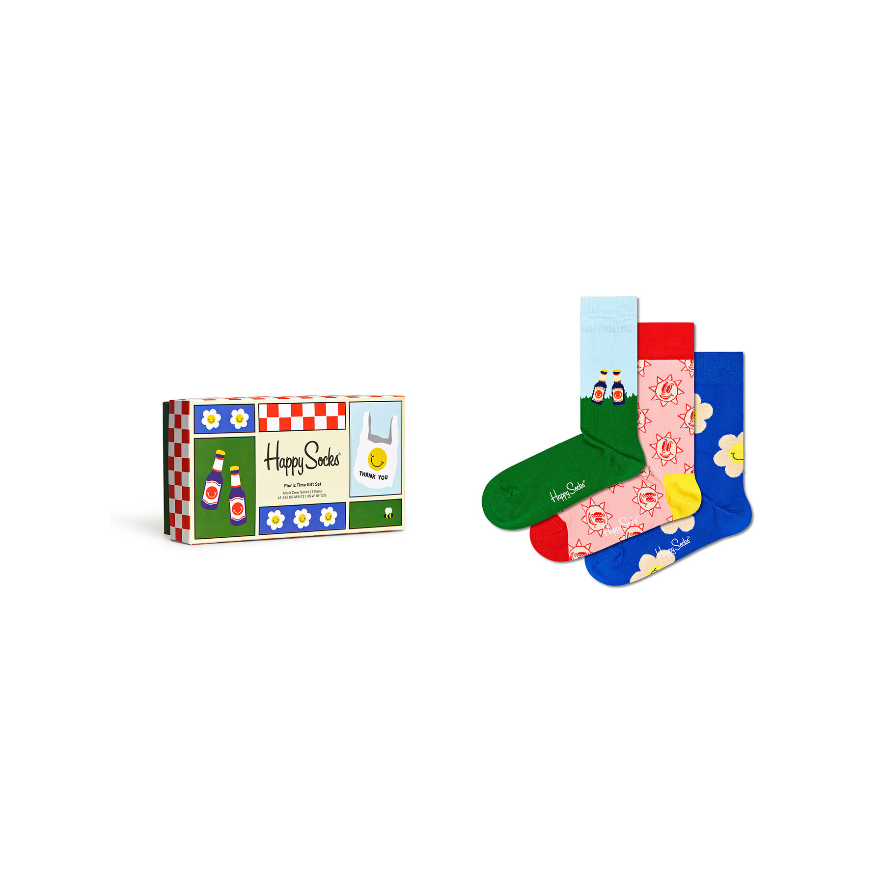 Happy Socks Комплект 3 чифта дълги чорапи мъжки XPTS08-6300 Цветен - Pepit.bg