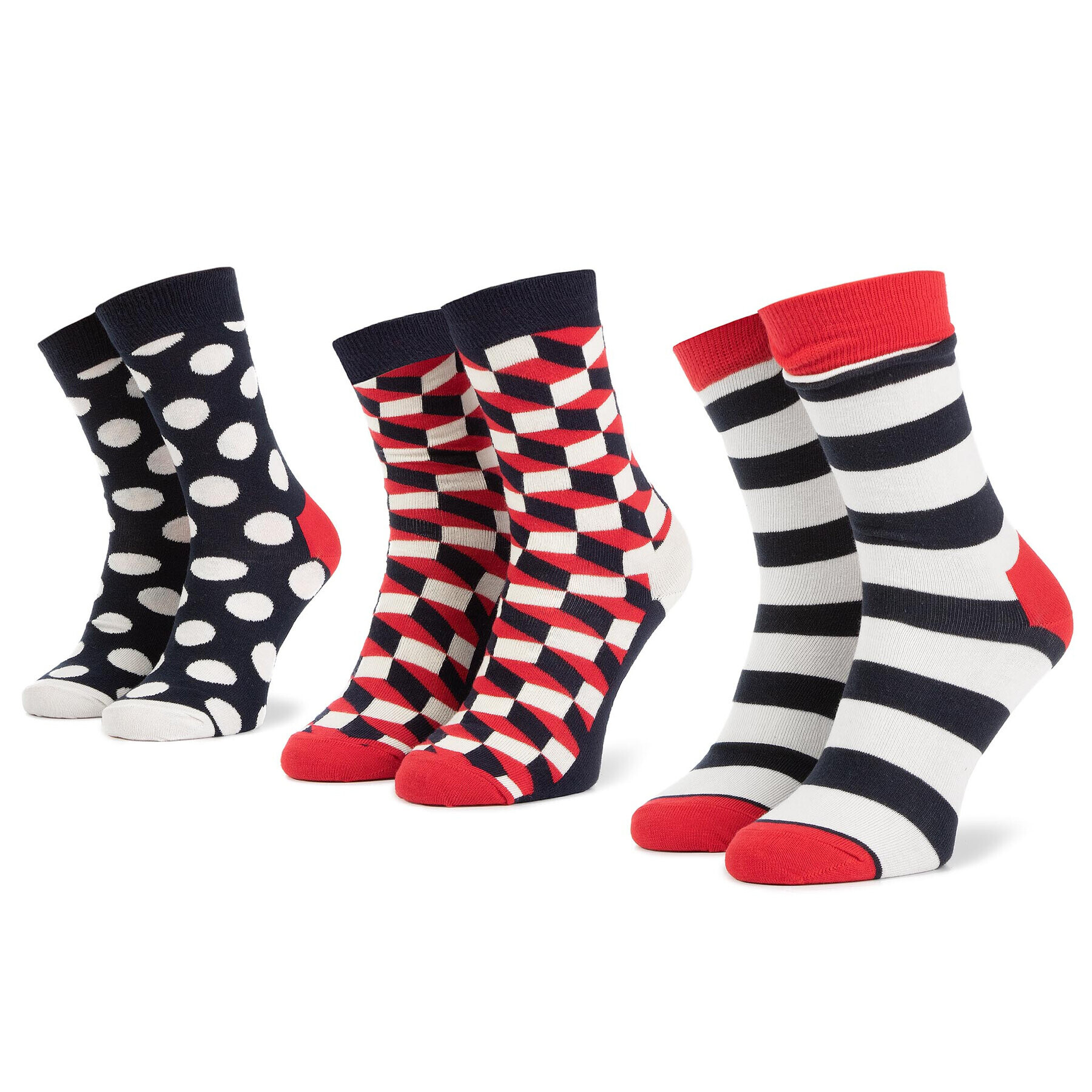 Happy Socks Комплект 3 чифта дълги чорапи мъжки XSTR08-6000 Тъмносин - Pepit.bg