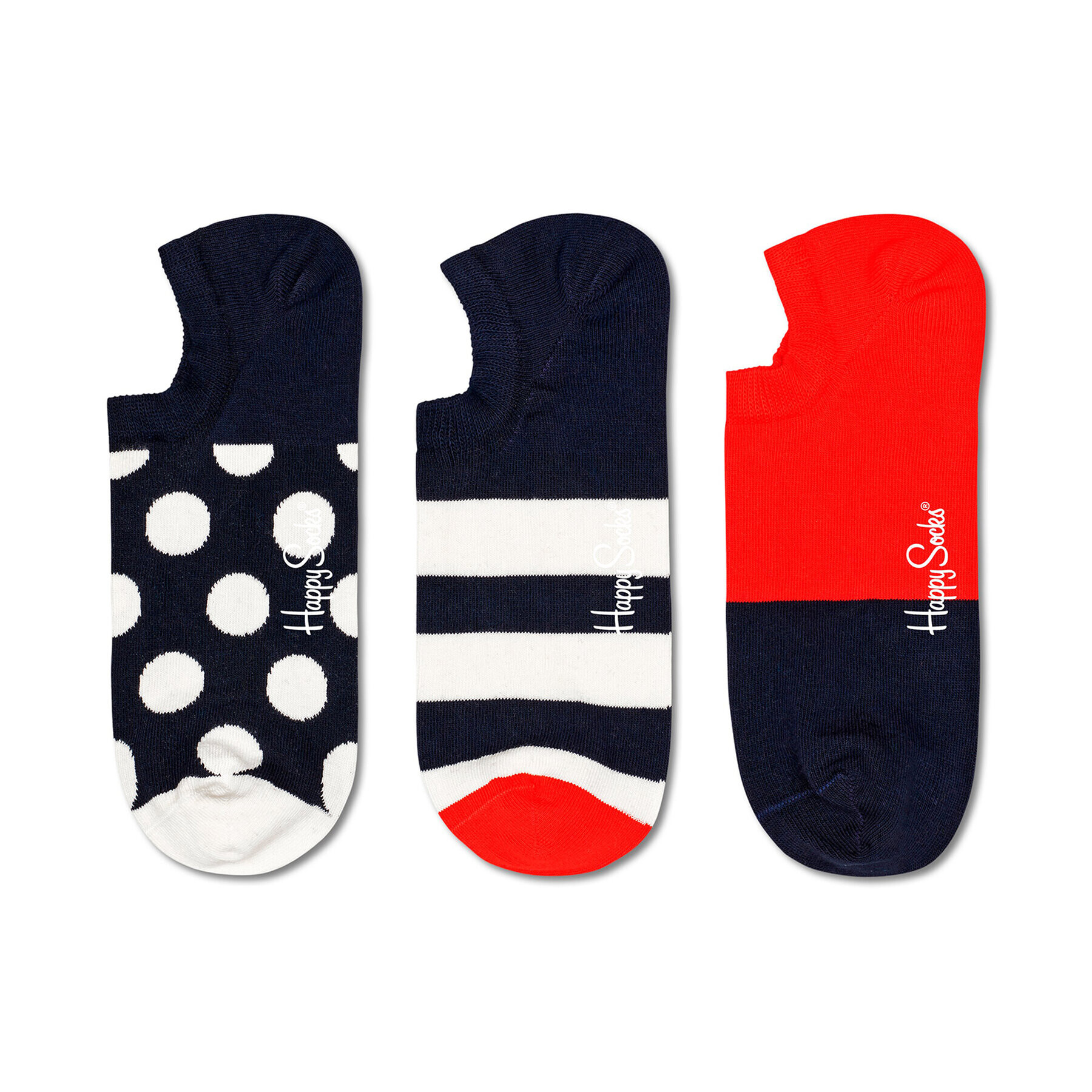 Happy Socks Комплект 3 чифта къси чорапи унисекс BDO39-6500 Цветен - Pepit.bg