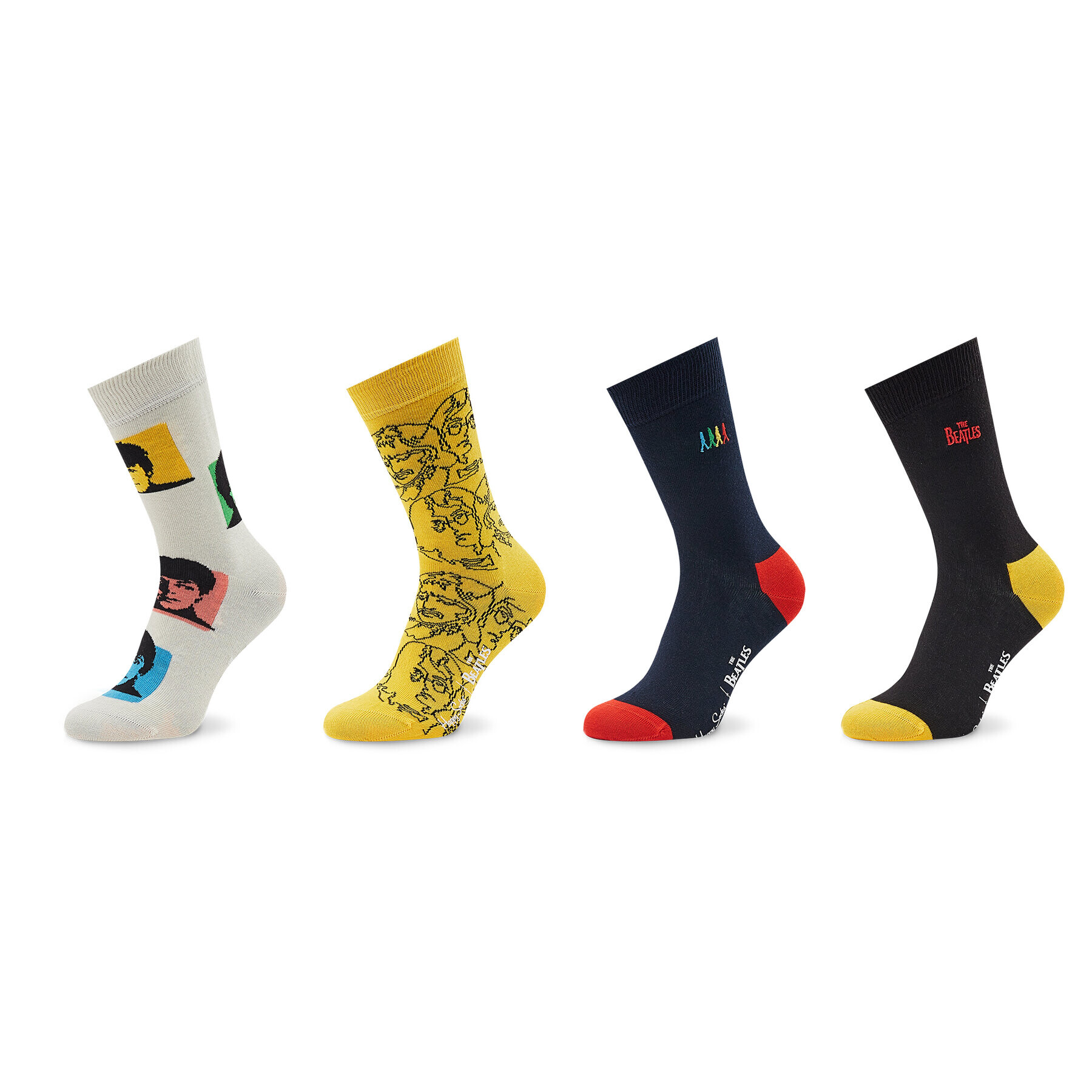 Happy Socks Комплект 4 чифта дълги чорапи унисекс The Beathles XBEA09-0200 Цветен - Pepit.bg