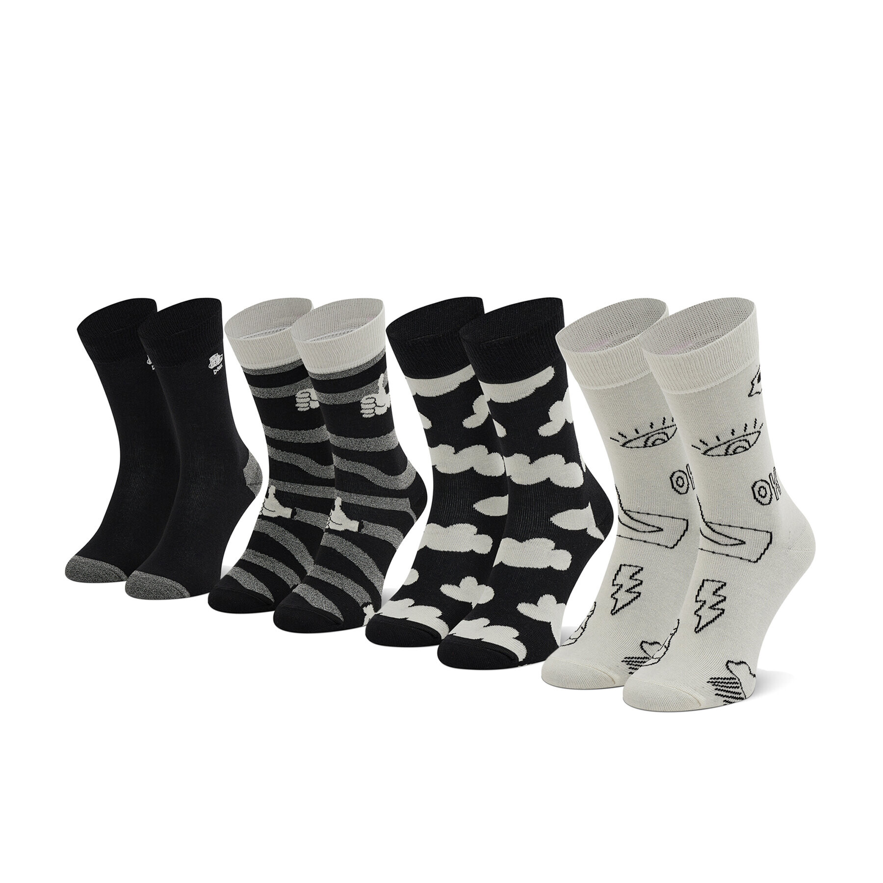 Happy Socks Комплект 4 чифта дълги чорапи унисекс XBWH09-9100 Черен - Pepit.bg