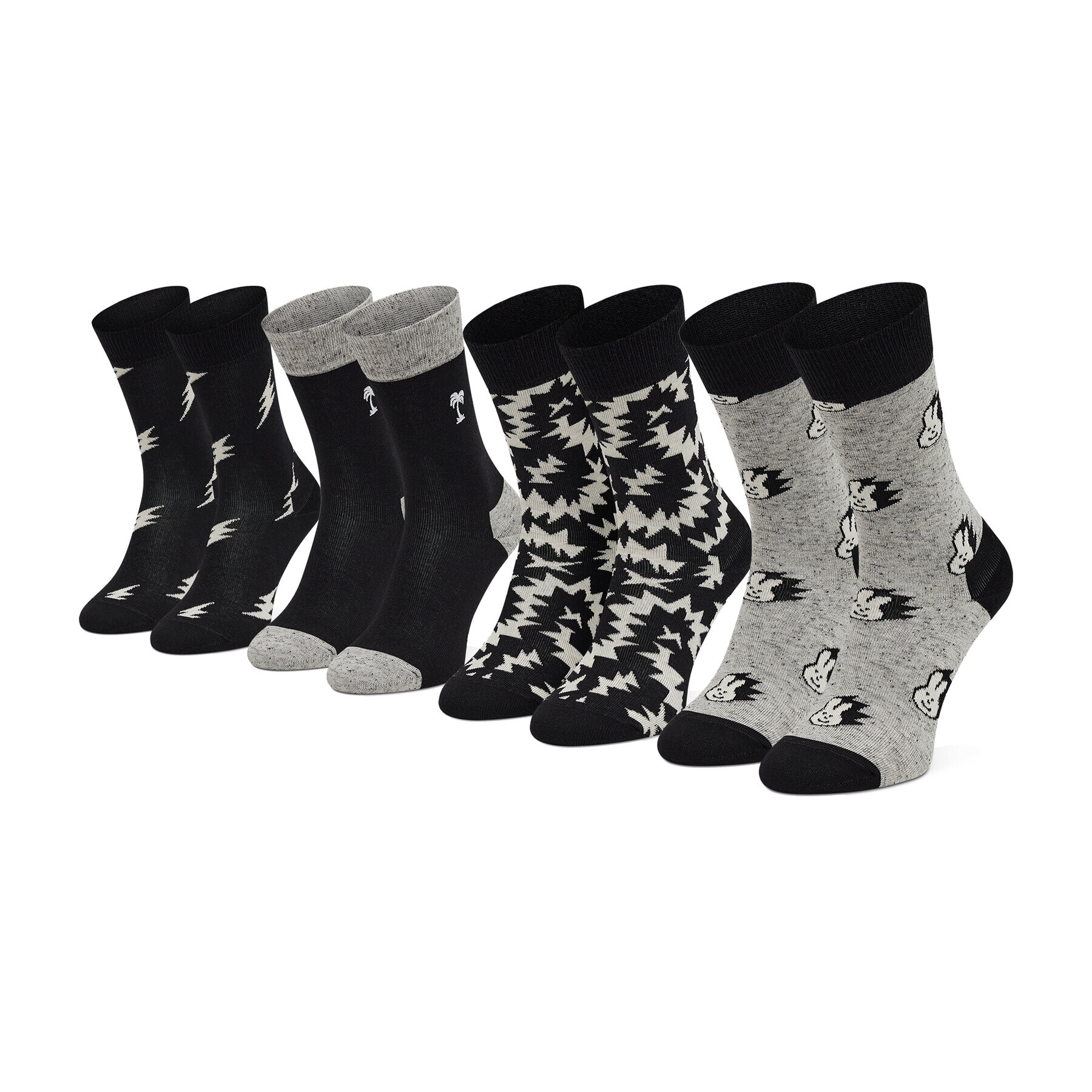 Happy Socks Комплект 4 чифта дълги чорапи унисекс XBWI09-9100 Черен - Pepit.bg