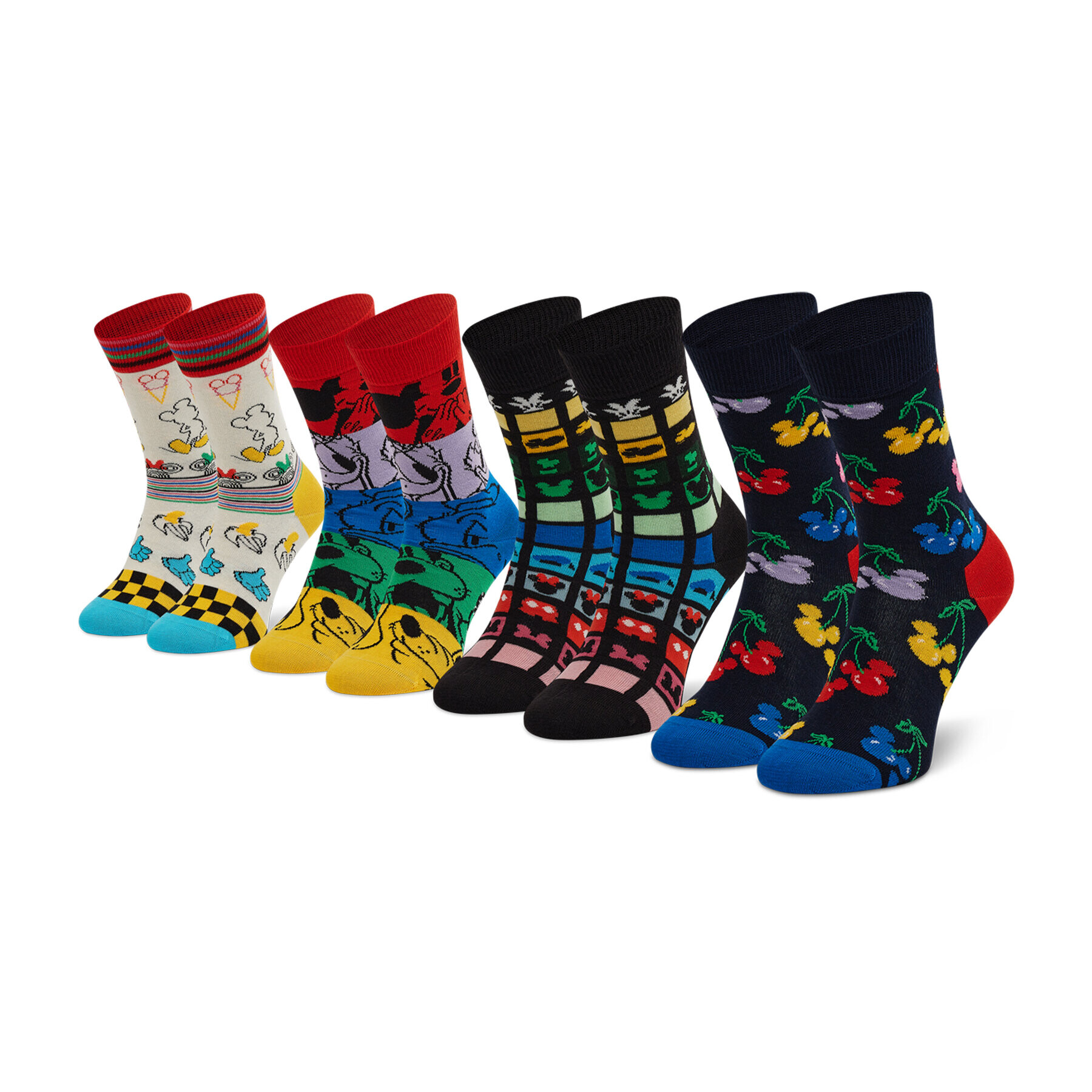 Happy Socks Комплект 4 чифта дълги чорапи унисекс XDNY09-0200 Черен - Pepit.bg