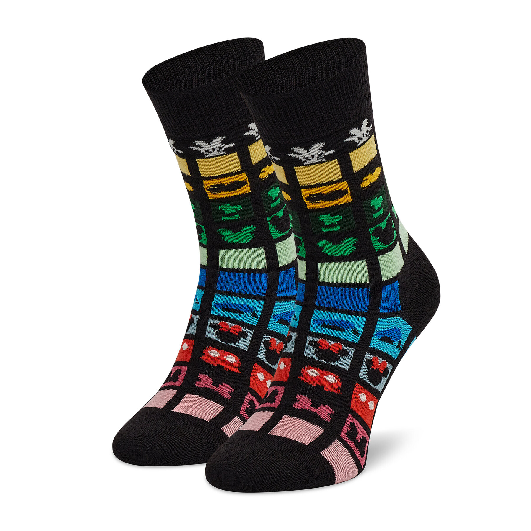 Happy Socks Комплект 4 чифта дълги чорапи унисекс XDNY09-0200 Черен - Pepit.bg