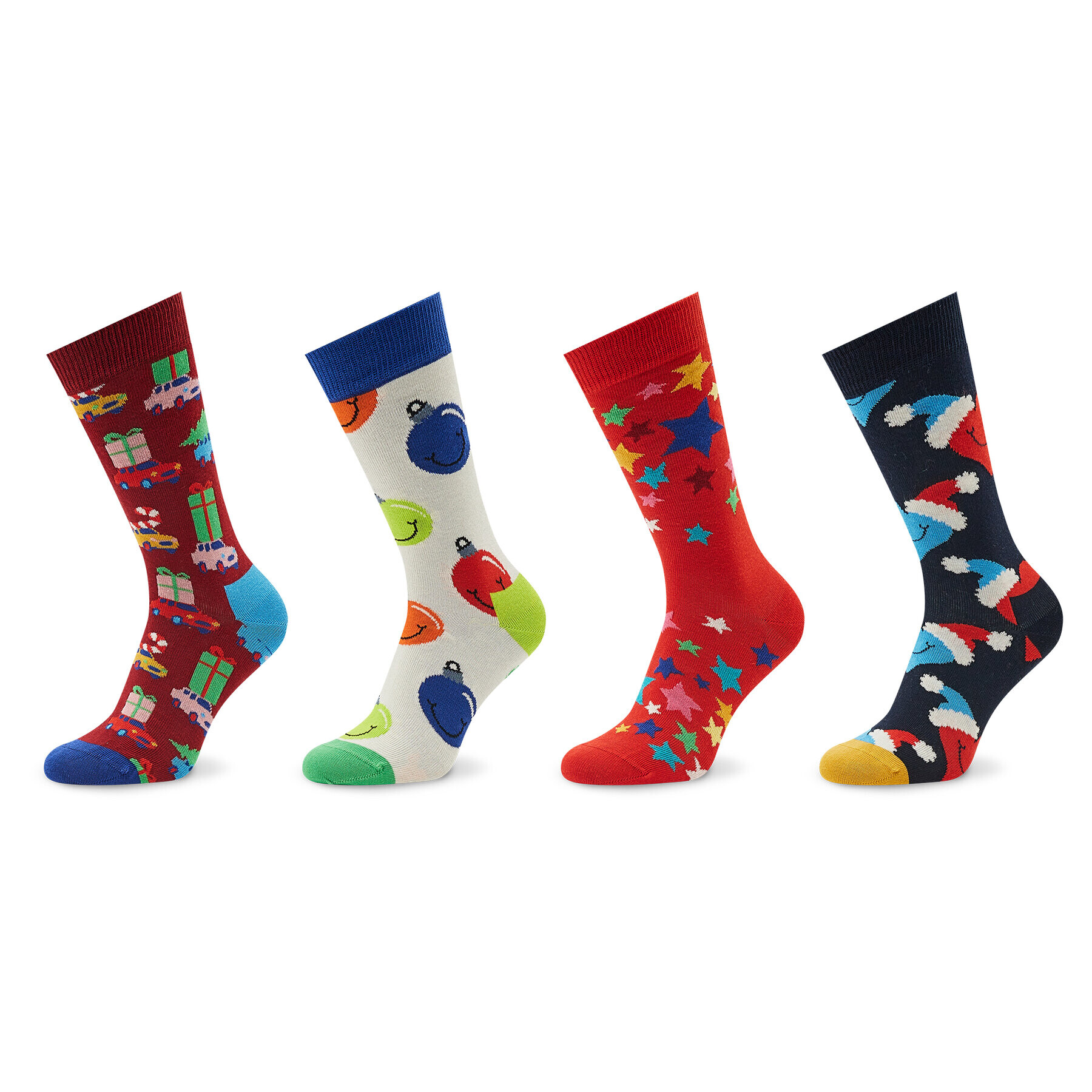 Happy Socks Комплект 4 чифта дълги чорапи унисекс XHBG09-4300 Цветен - Pepit.bg