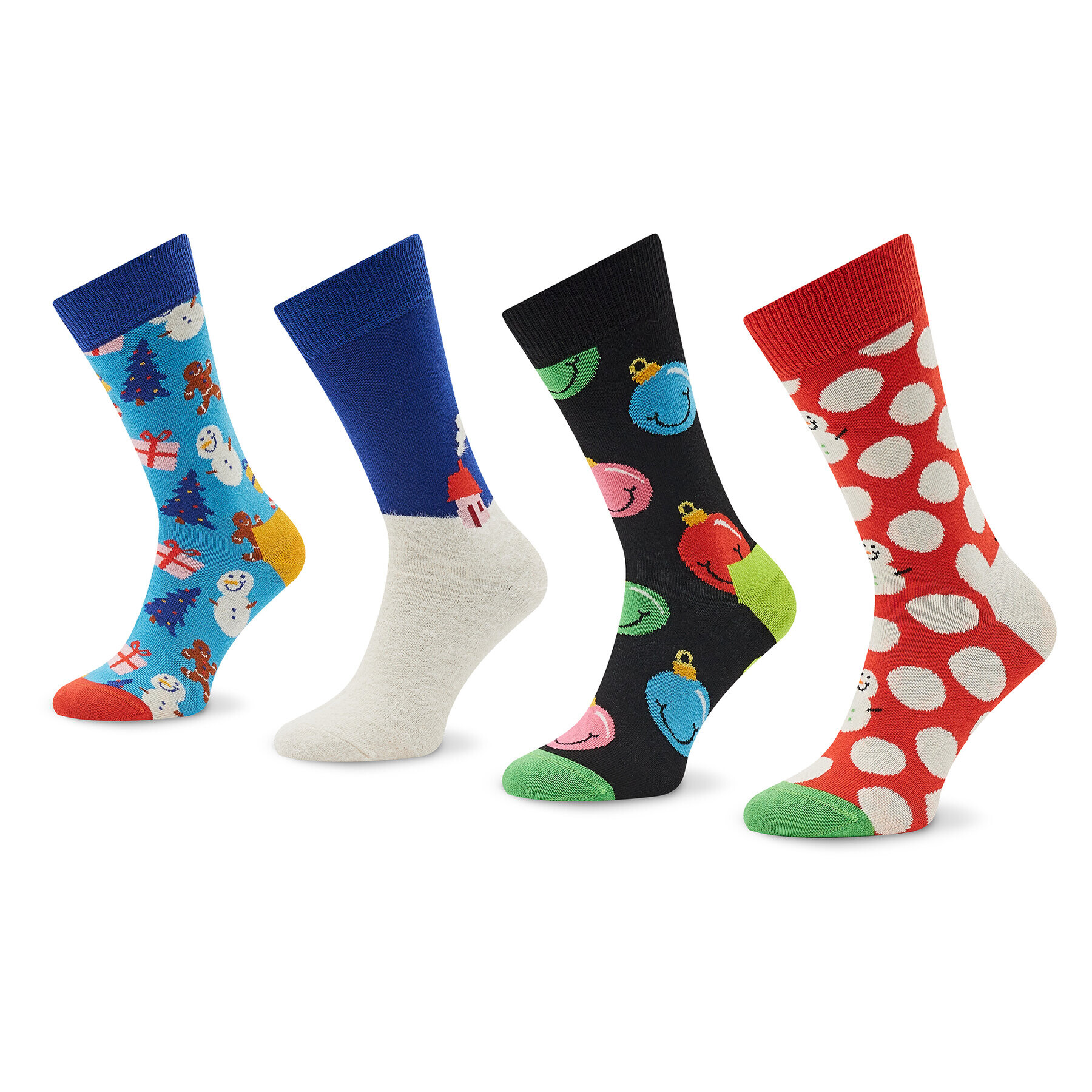 Happy Socks Комплект 4 чифта дълги чорапи унисекс XHTG09-6300 Цветен - Pepit.bg