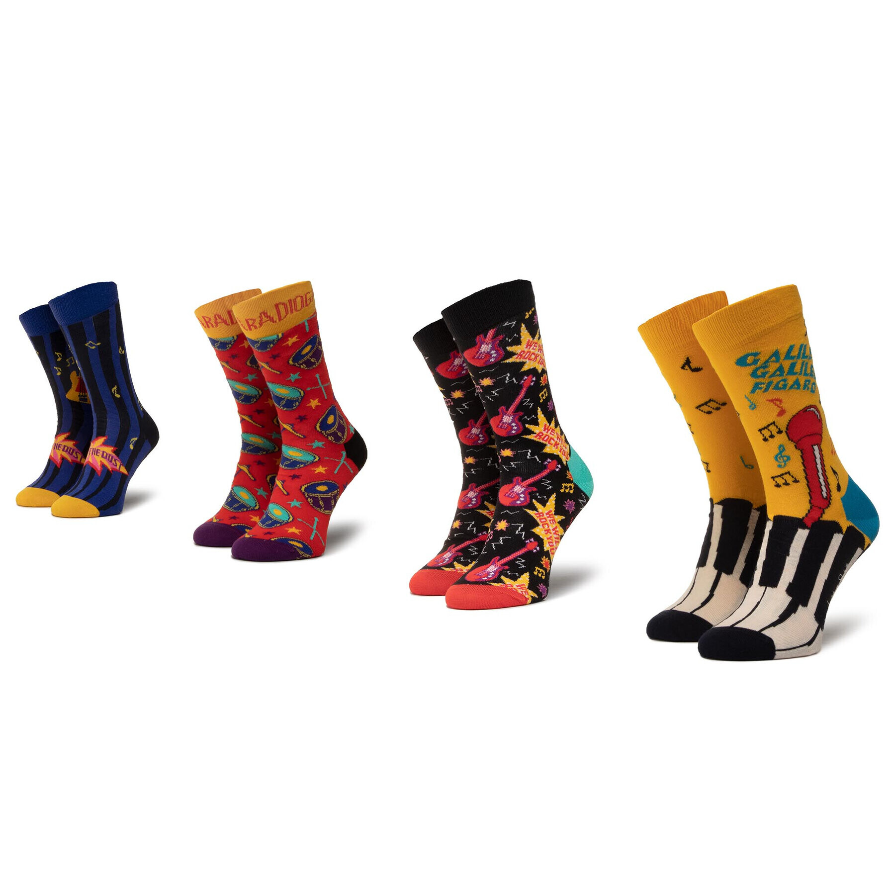 Happy Socks Комплект 4 чифта дълги чорапи унисекс XQUE09-0100 Цветен - Pepit.bg