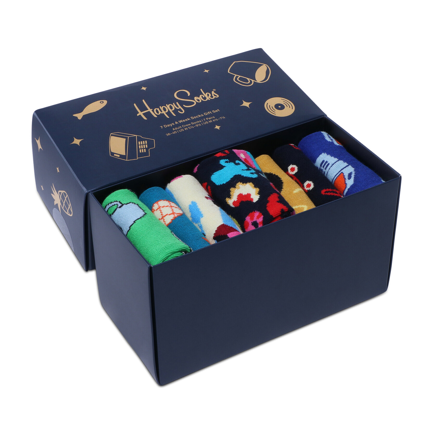 Happy Socks Омплект 7 чифта дълги чорапи унисекс XSDS15-0200 Цветен - Pepit.bg