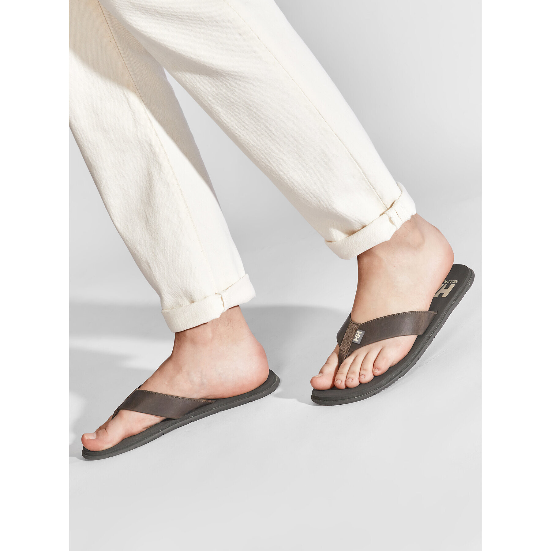 Helly Hansen Джапанки Seasand Leather Sandal 11495_745 Кафяв - Pepit.bg