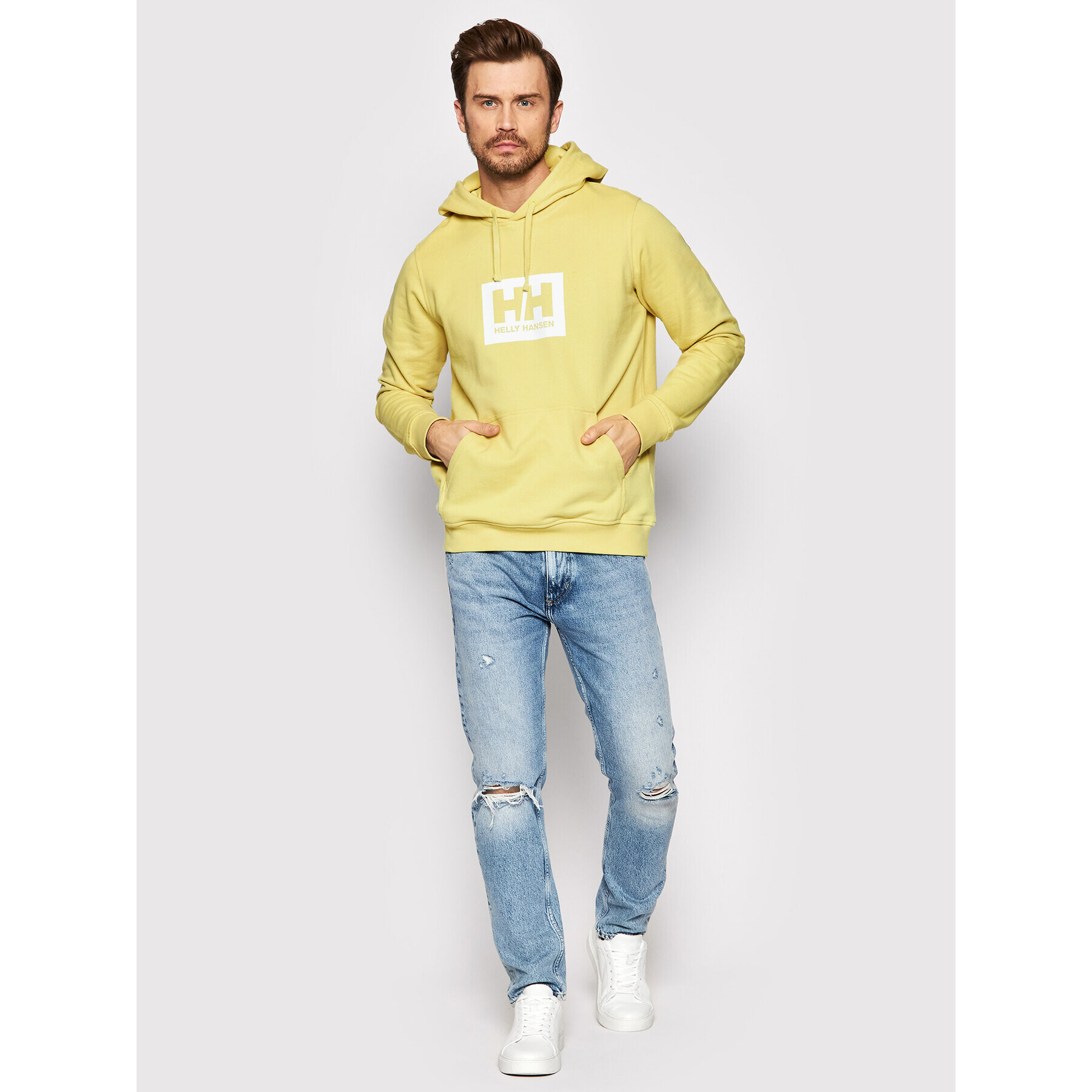 Helly Hansen Суитшърт Box 53289 Жълт Regular Fit - Pepit.bg