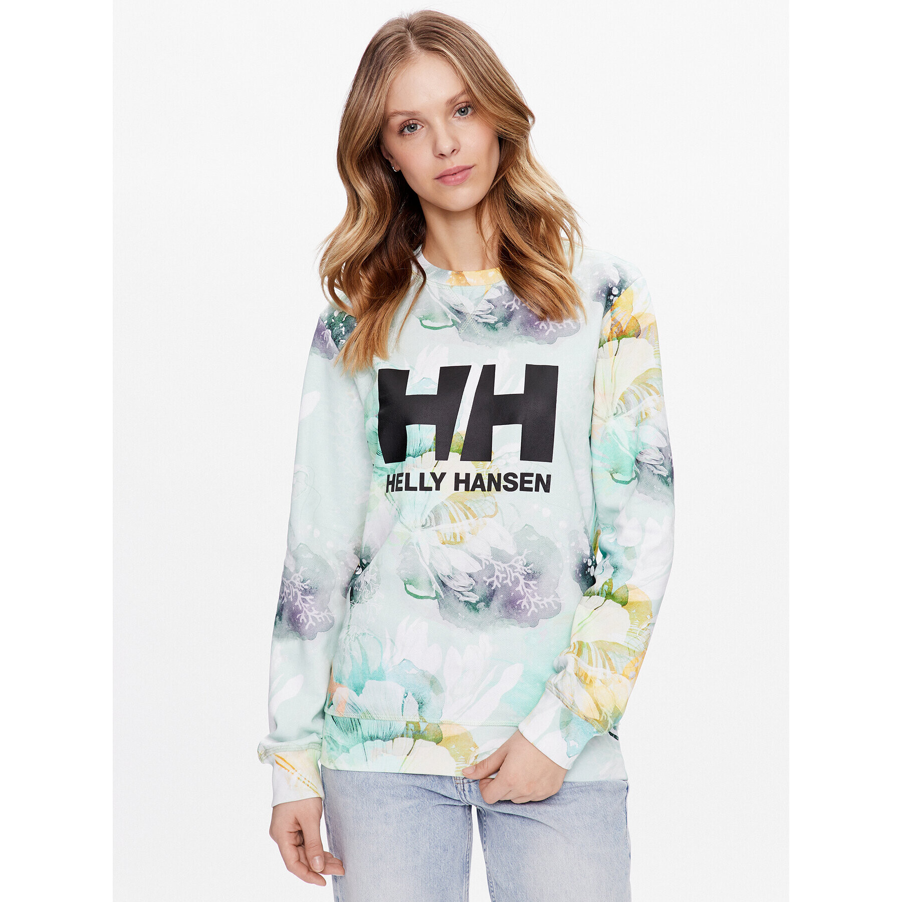 Helly Hansen Суитшърт ESRA RØISE Logo 34261 Зелен Regular Fit - Pepit.bg