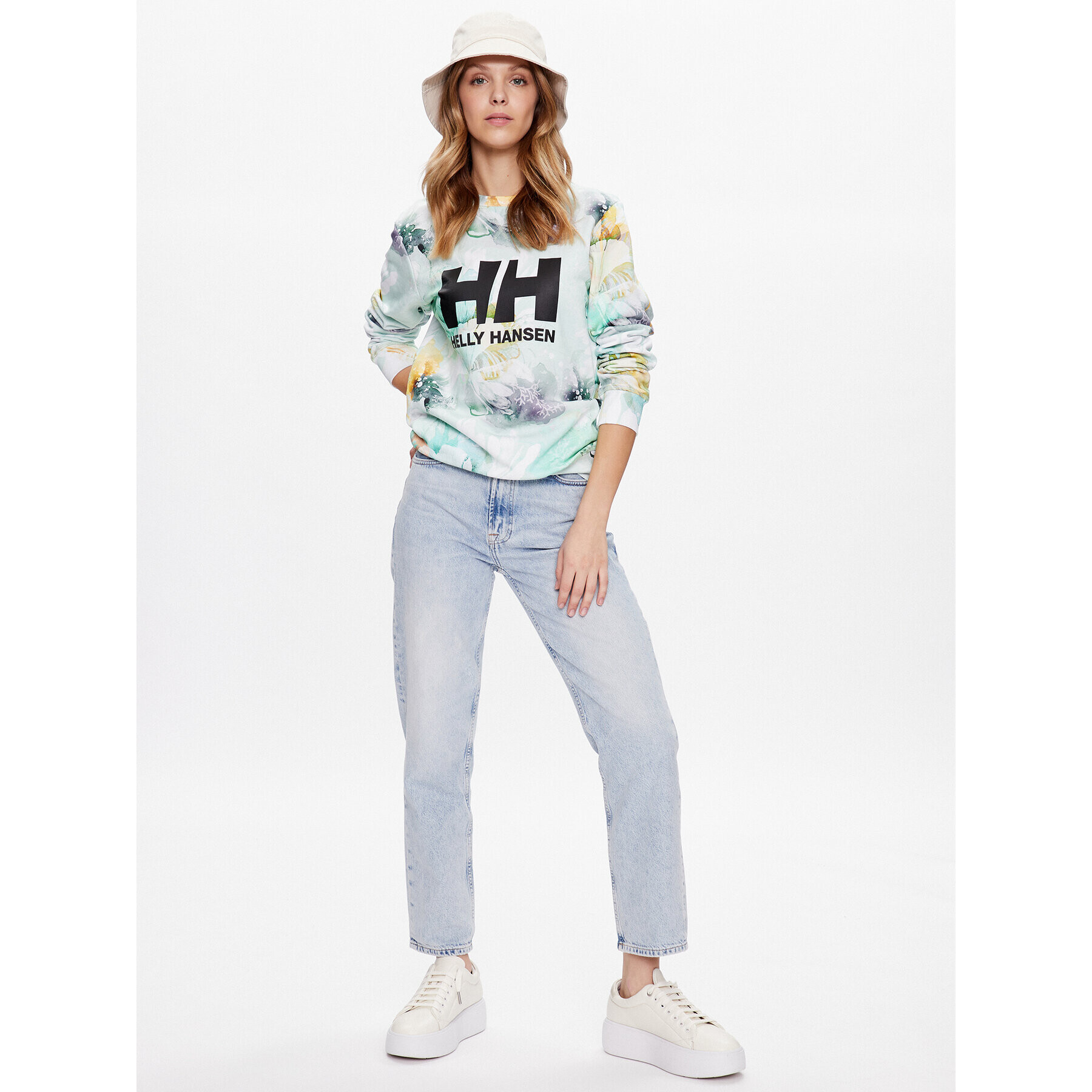 Helly Hansen Суитшърт ESRA RØISE Logo 34261 Зелен Regular Fit - Pepit.bg