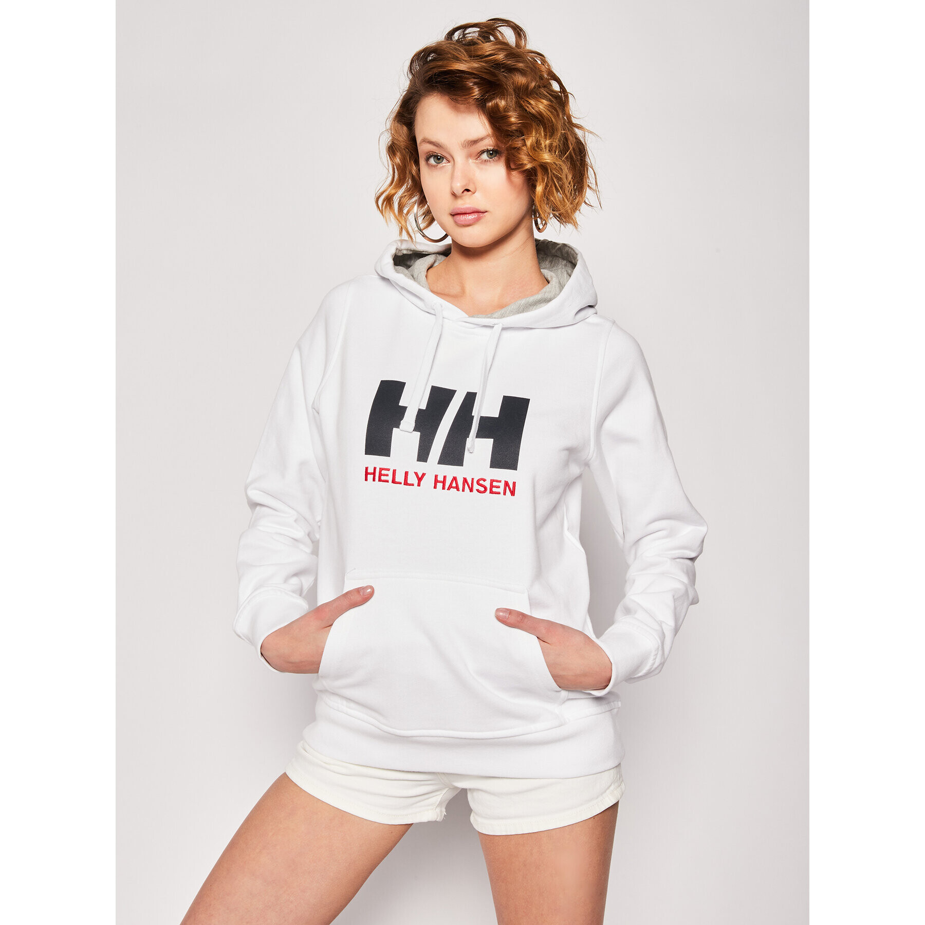 Helly Hansen Суитшърт Logo 33978 Бял Regular Fit - Pepit.bg