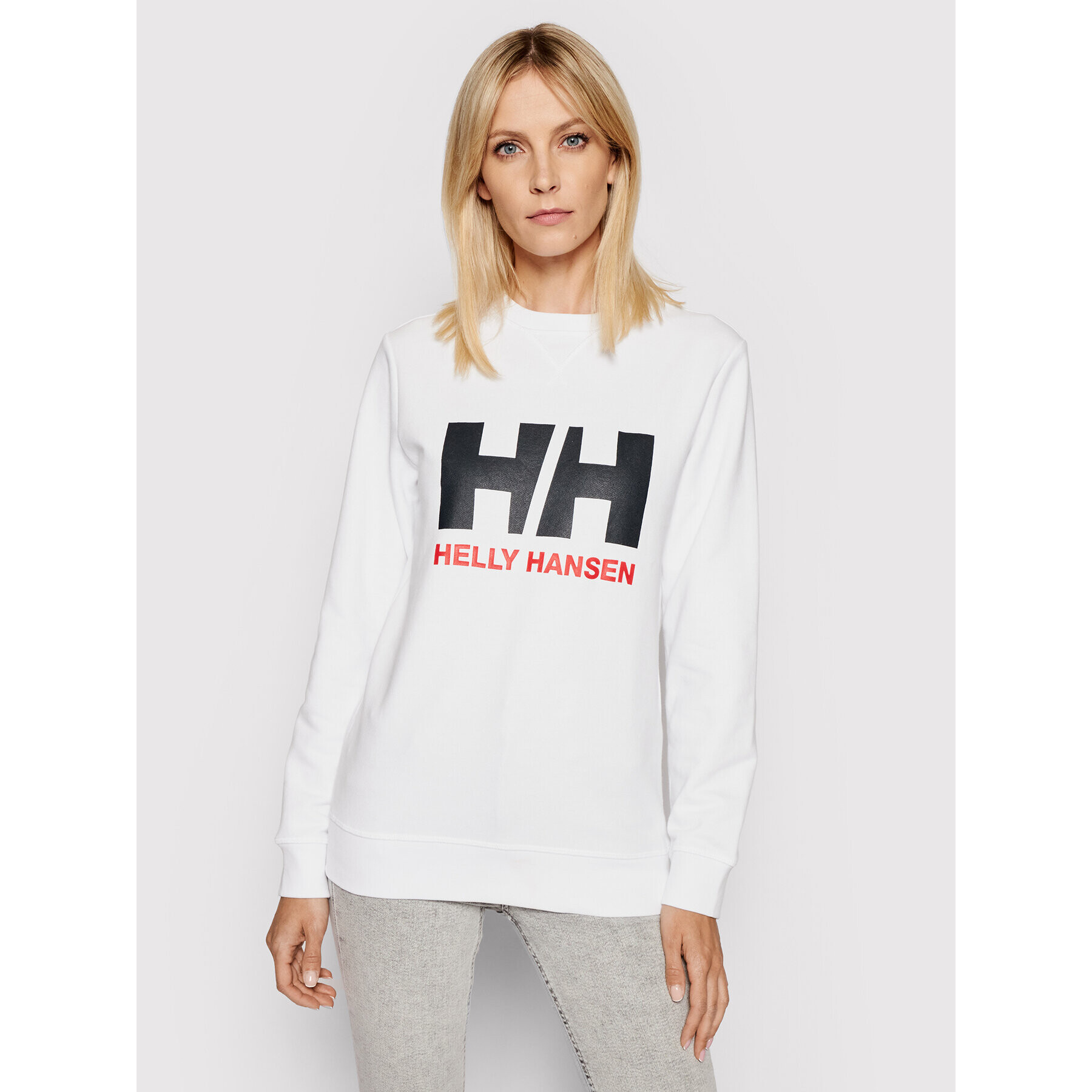 Helly Hansen Суитшърт Logo Crew Sweat 34003 Бял Regular Fit - Pepit.bg